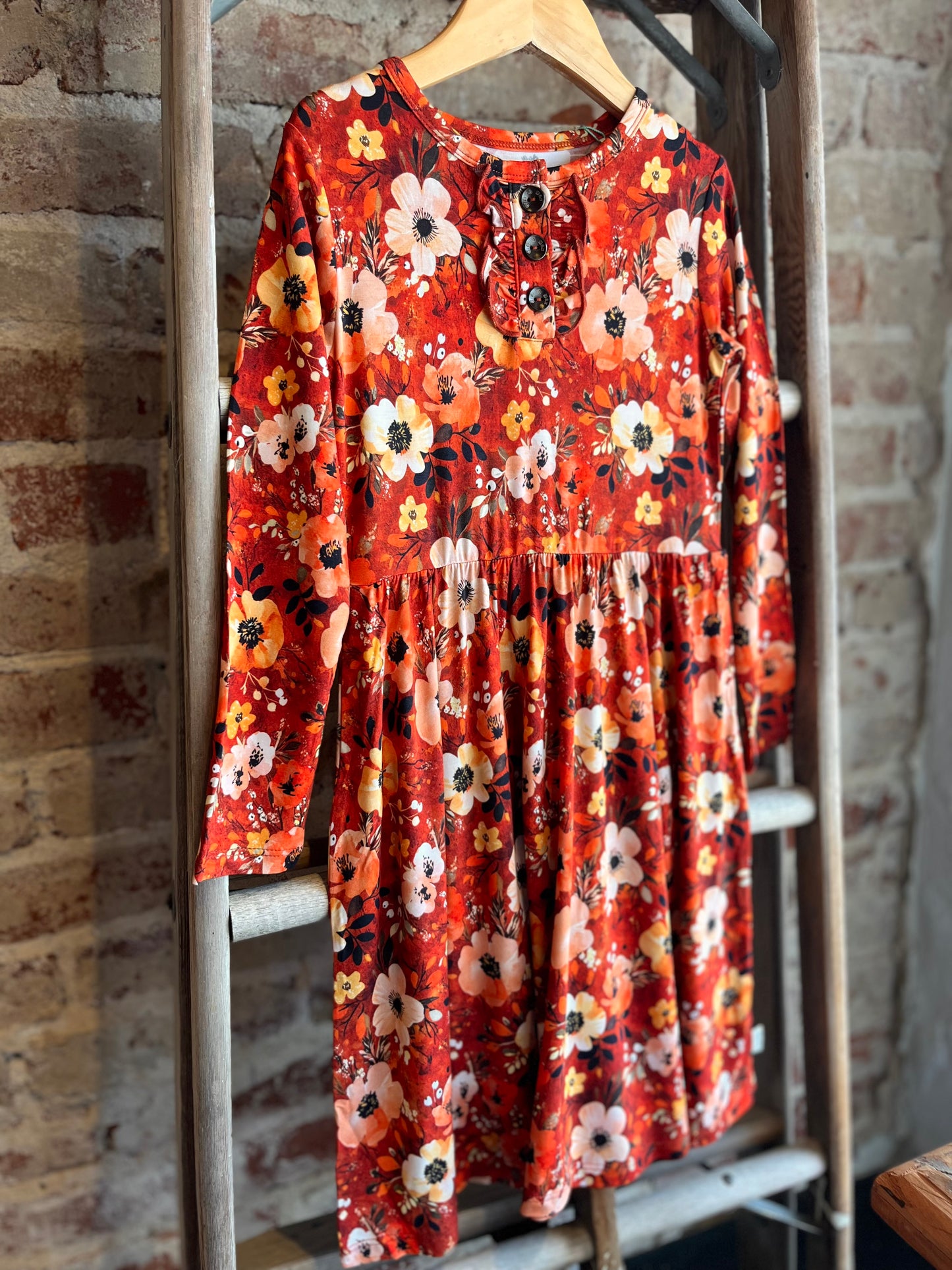 Auburn Floral Bamboo Dress - Infant/Toddler