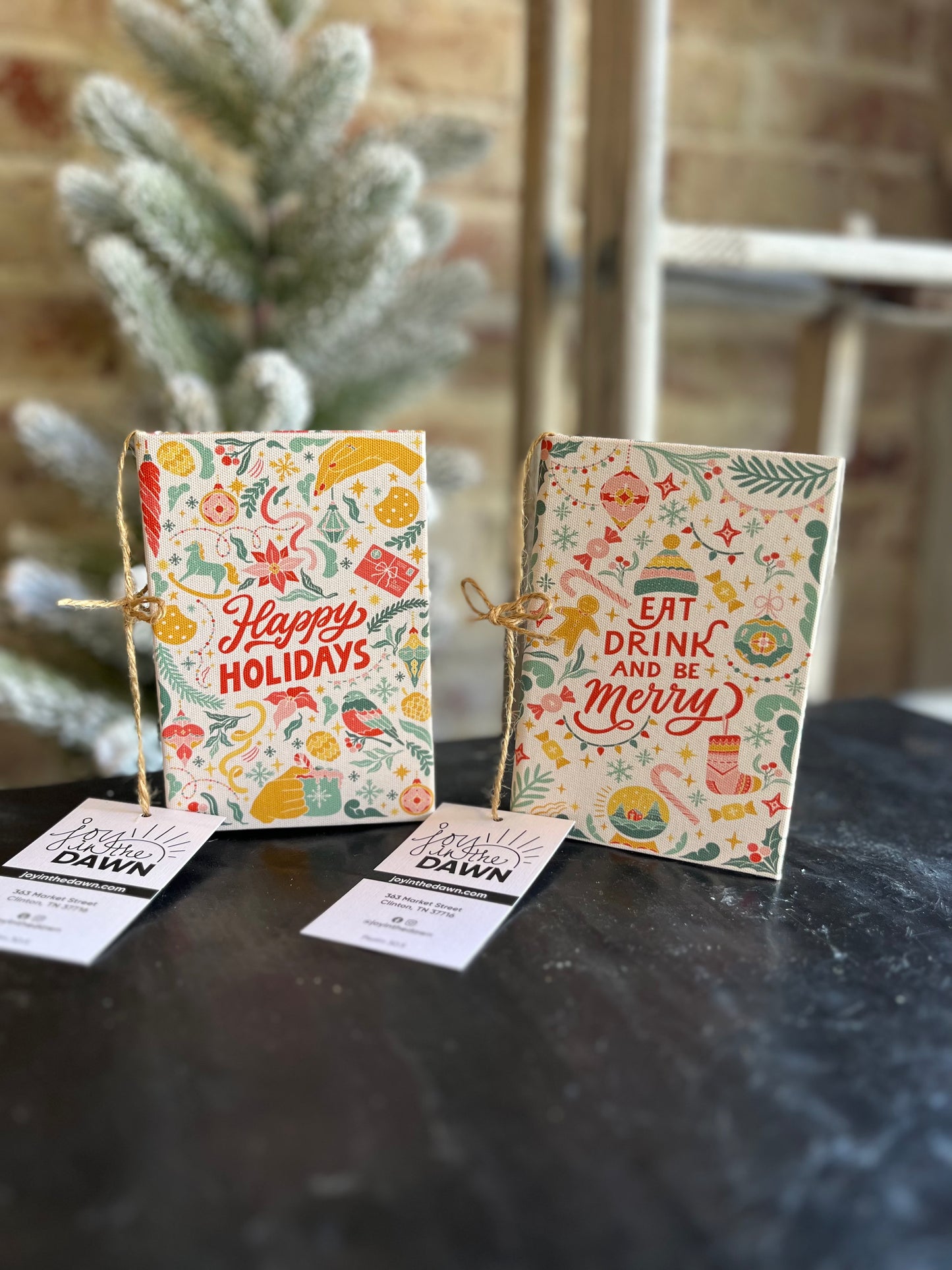 Canvas Book Box- Happy Holidays