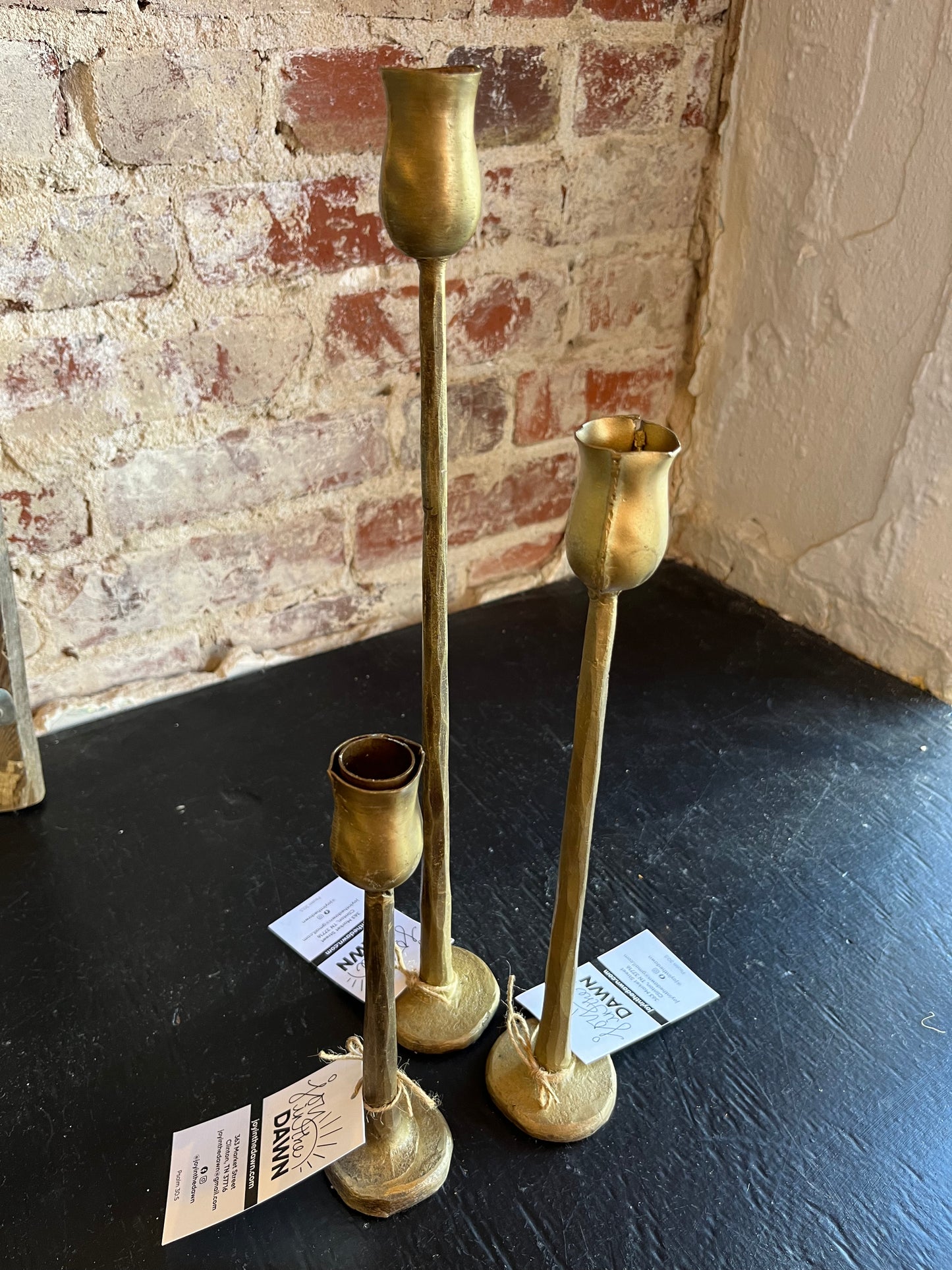 Antique Brass Candle Holder