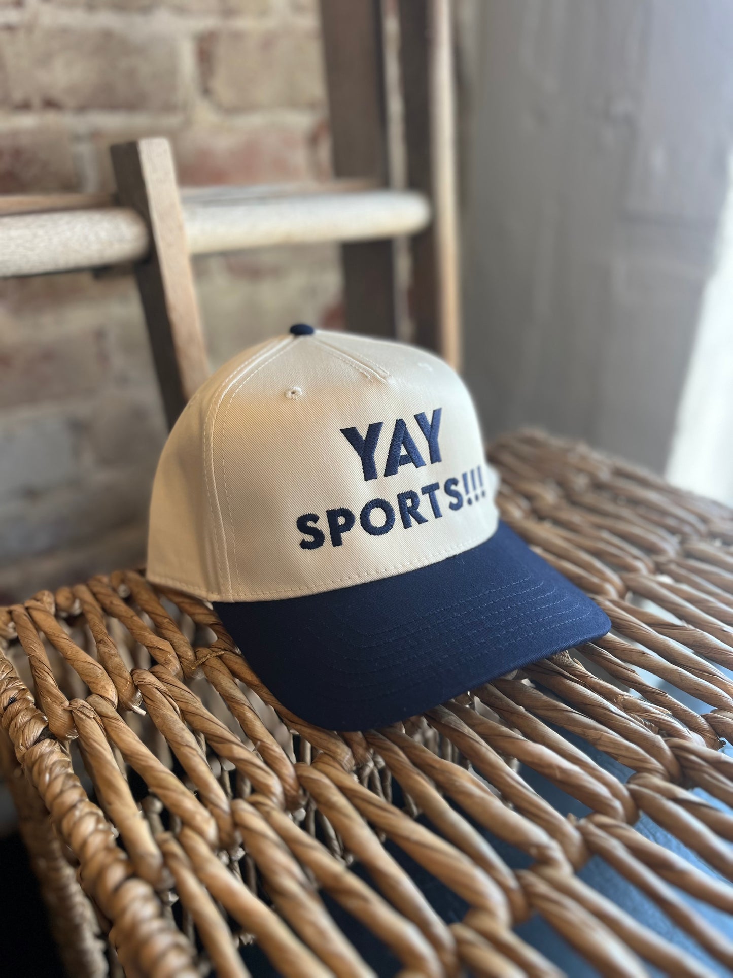 YAY Sports Hat - Navy/Natural