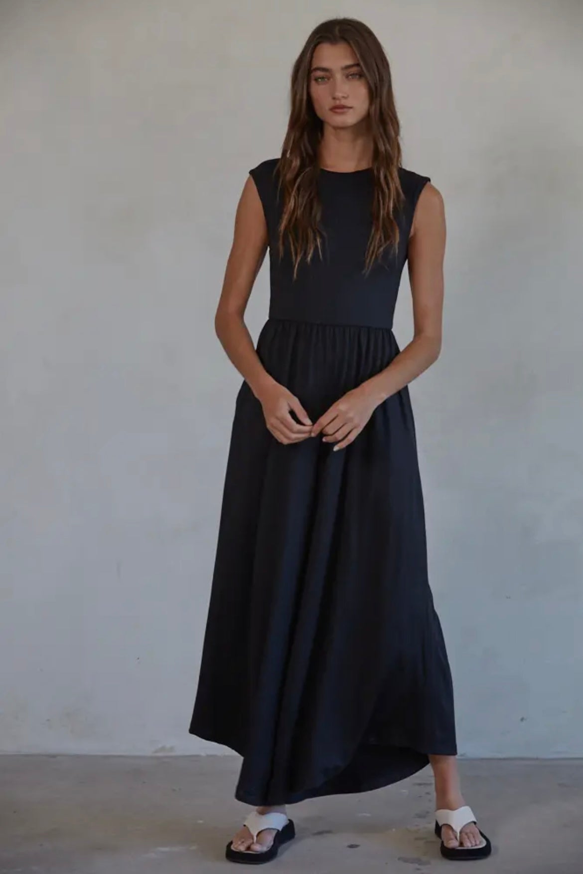 Sleeveless Open Back Wide Leg Jumpsuit- Black