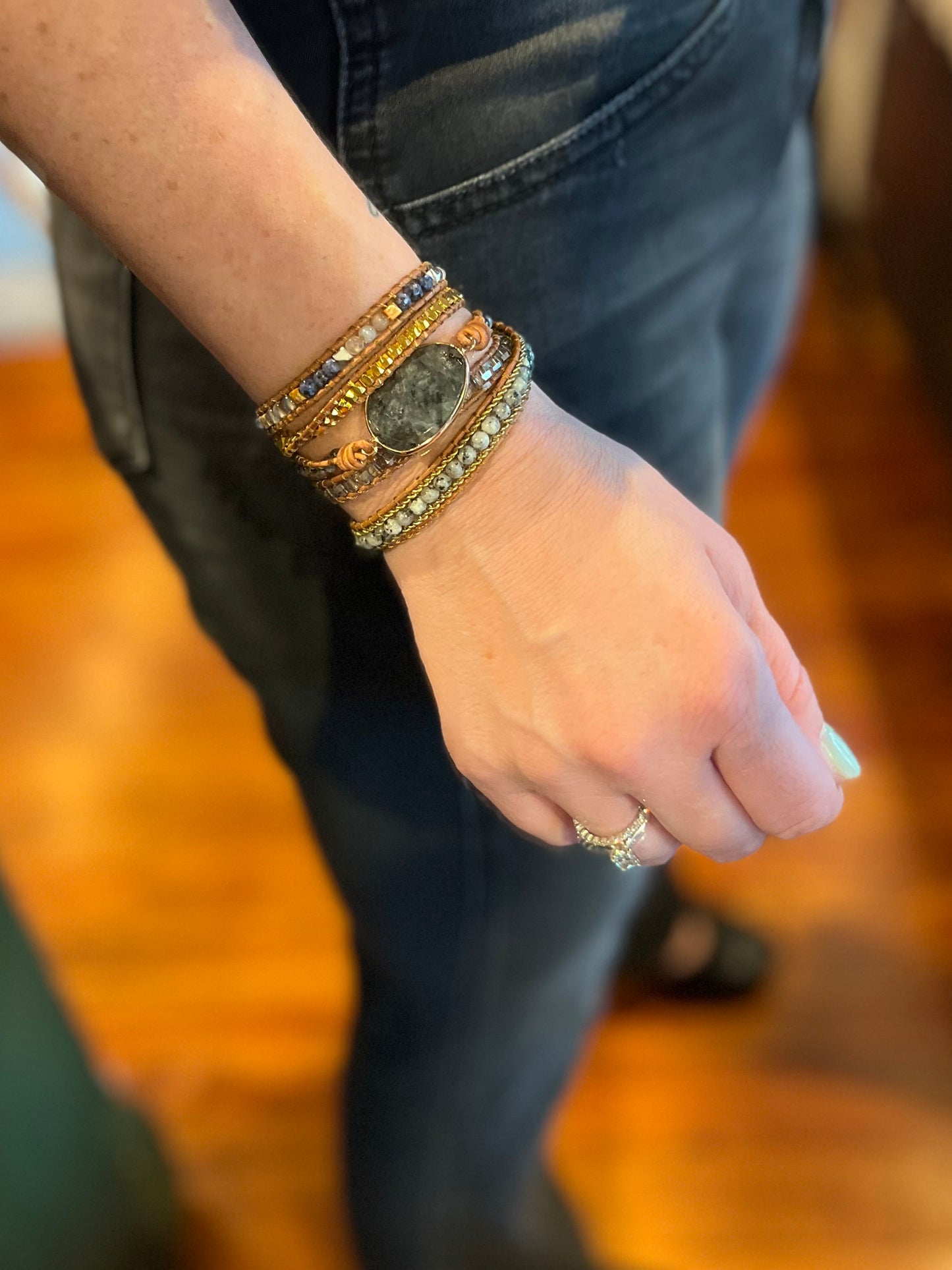 Ethereal Stone Wrap Bracelet