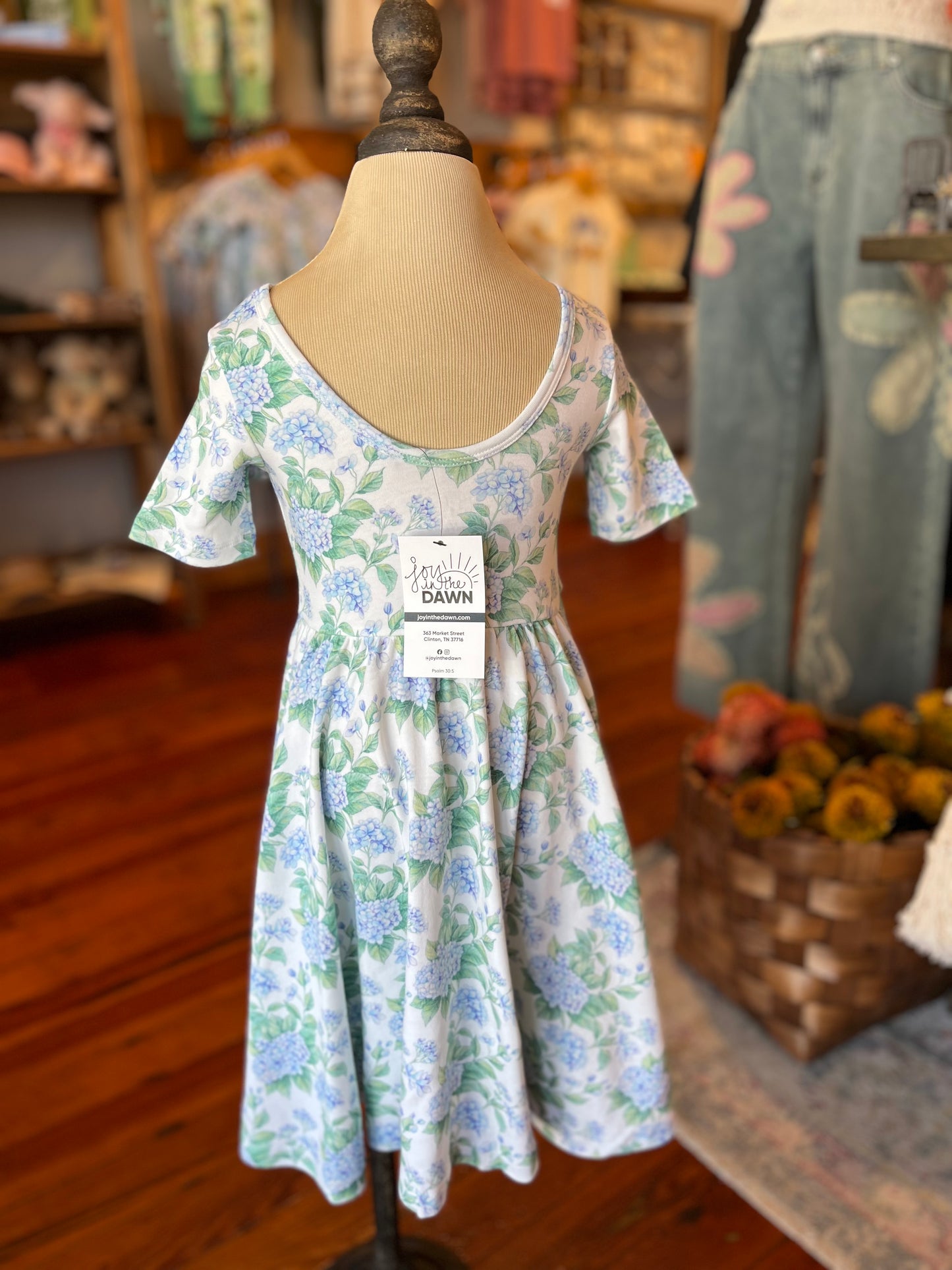 Hydrangea Twirl Dress - Blue