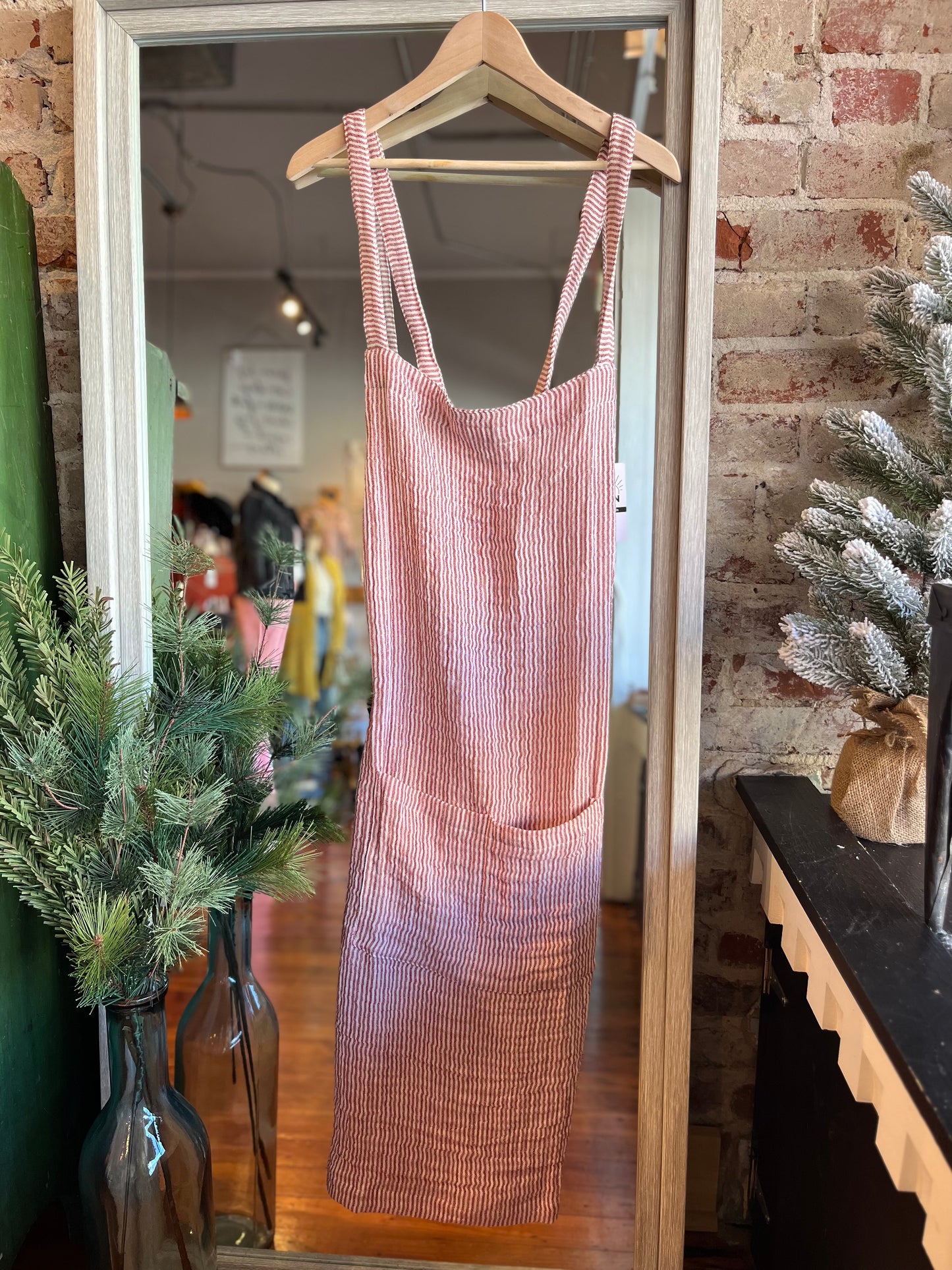 Red and White Striped Apron