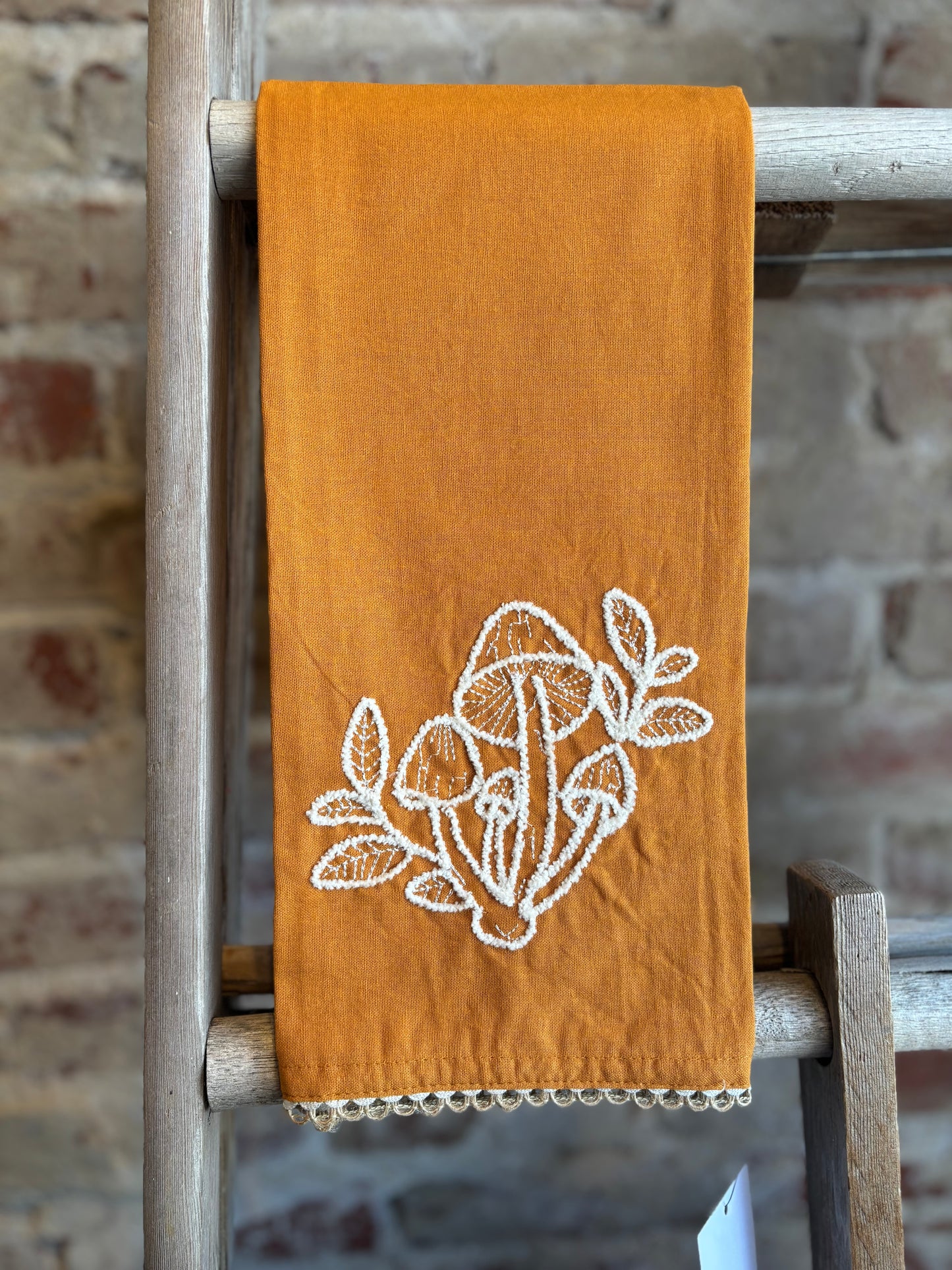 Mushroom Tea Towel - Terracotta