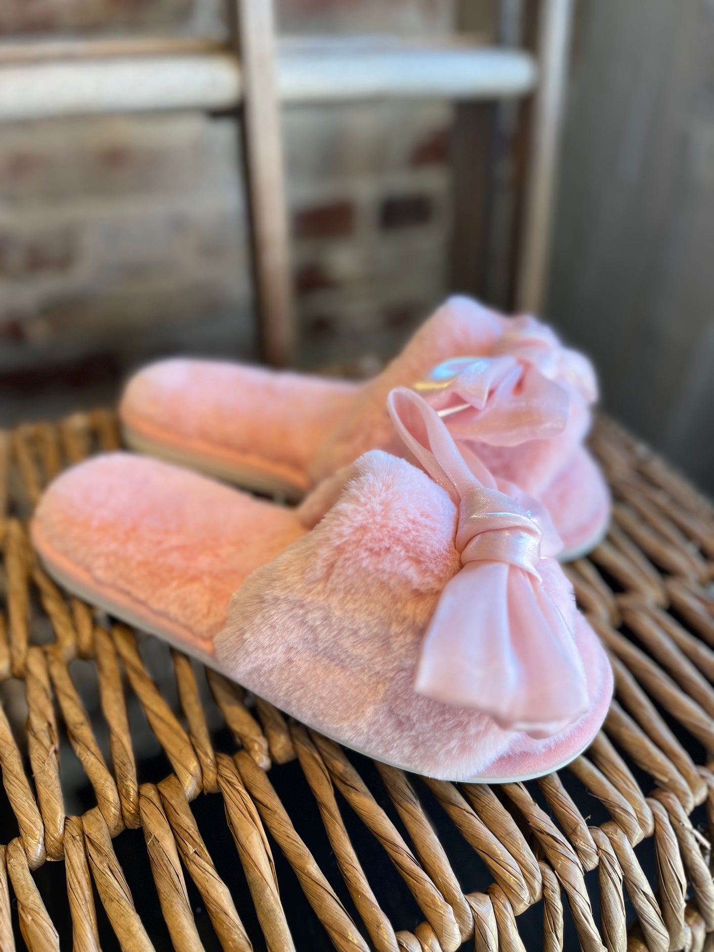 Blush Bow Slippers