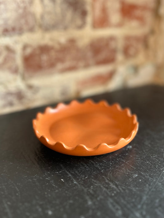 Scalloped Edge Tray - Terracotta