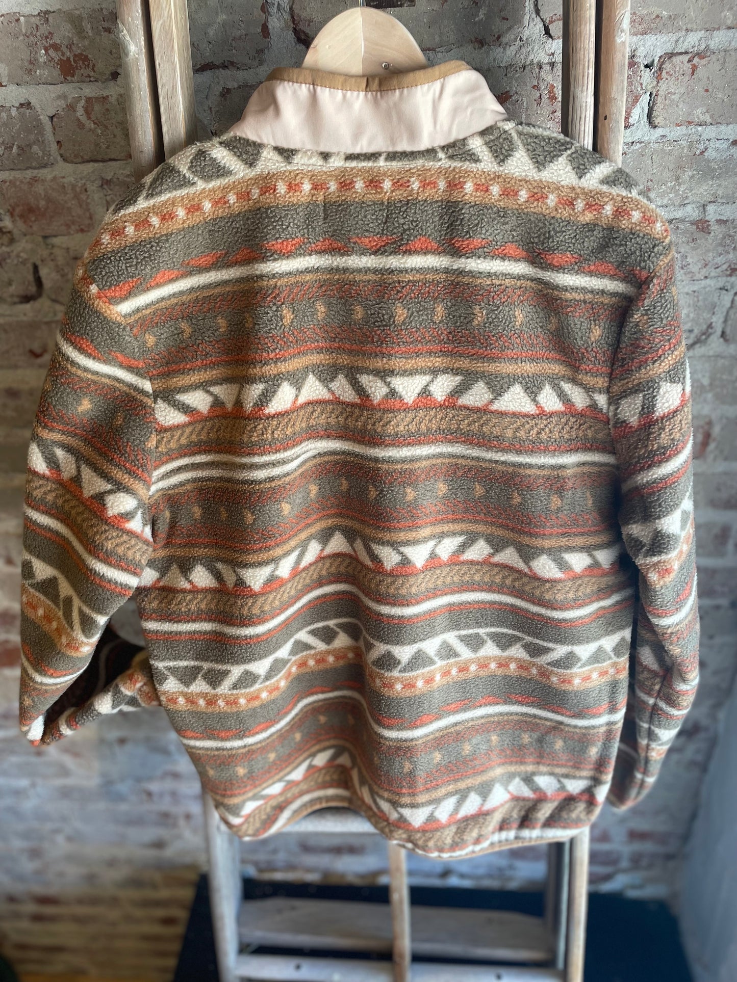 Sepia Aztec Fleece Snap Pullover - Men
