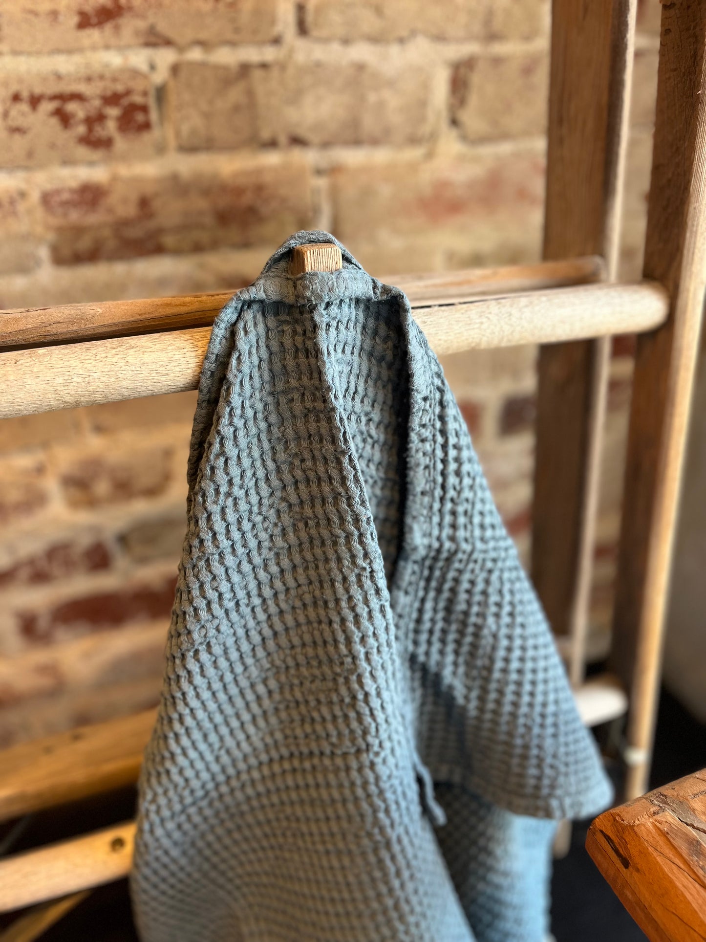 Waffle Hand Towel - Grey Blue