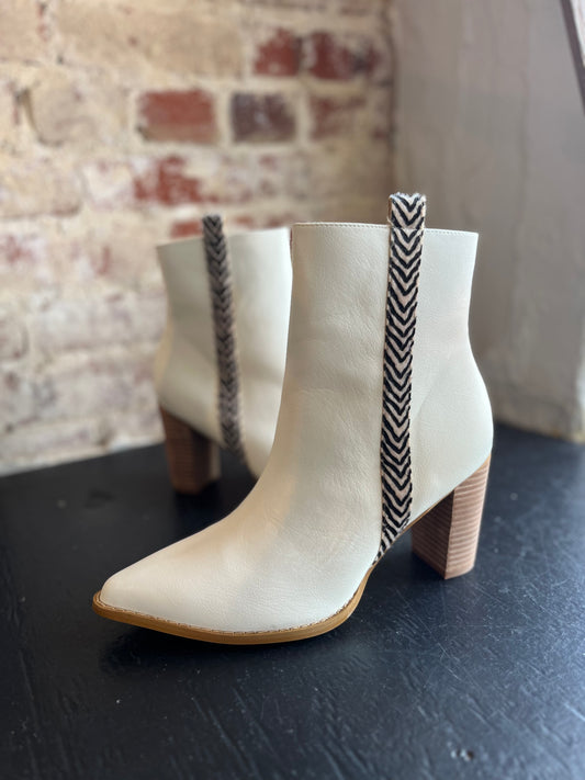 Cream Accent Ankle Boots