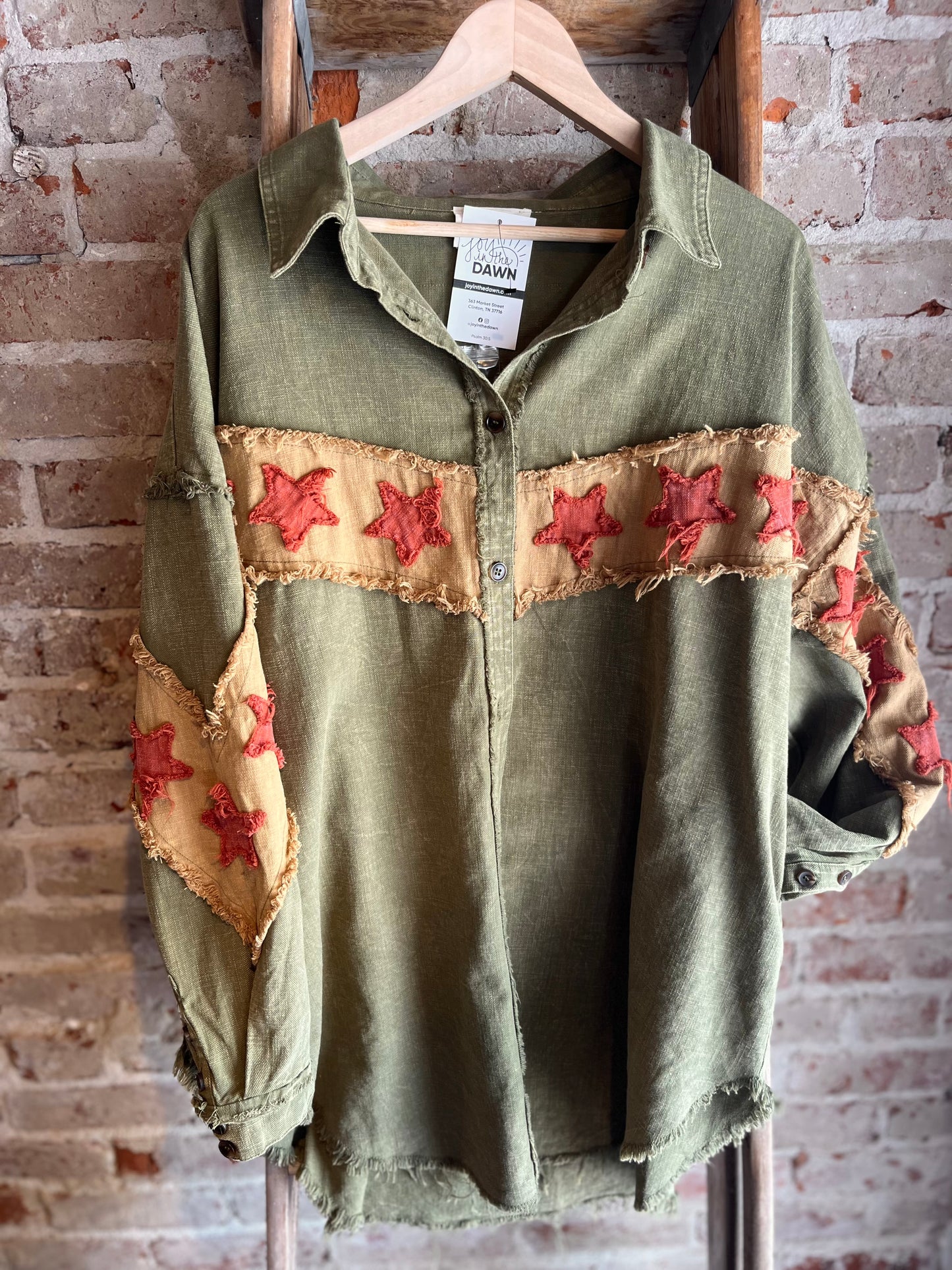 Washed Star Jacket - Olive