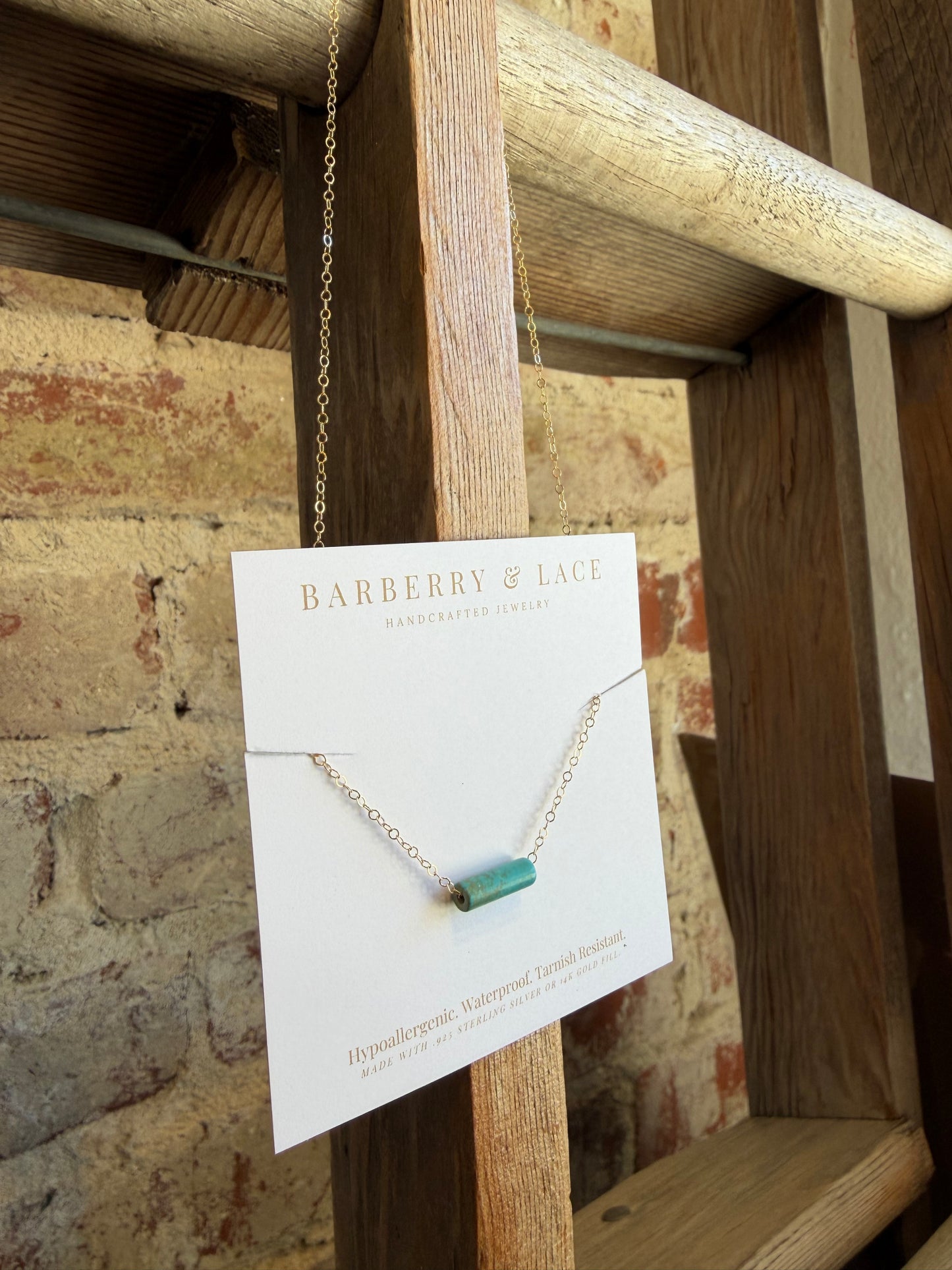 Turquoise Tube Pendant Necklace