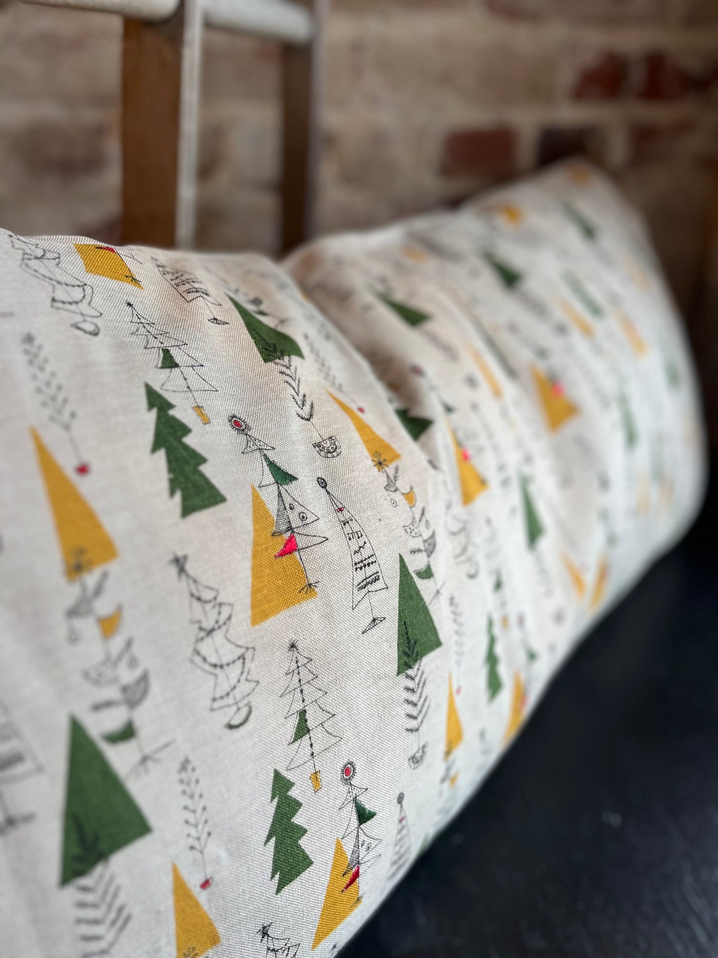 Christmas Tree Chambray Pillow
