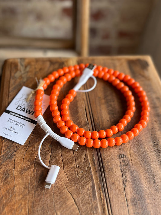 Orange Bead Phone Charger