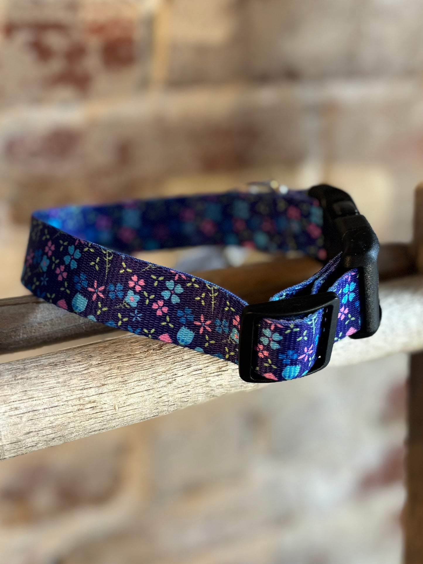 Purple Floral WIDE Pet Collar