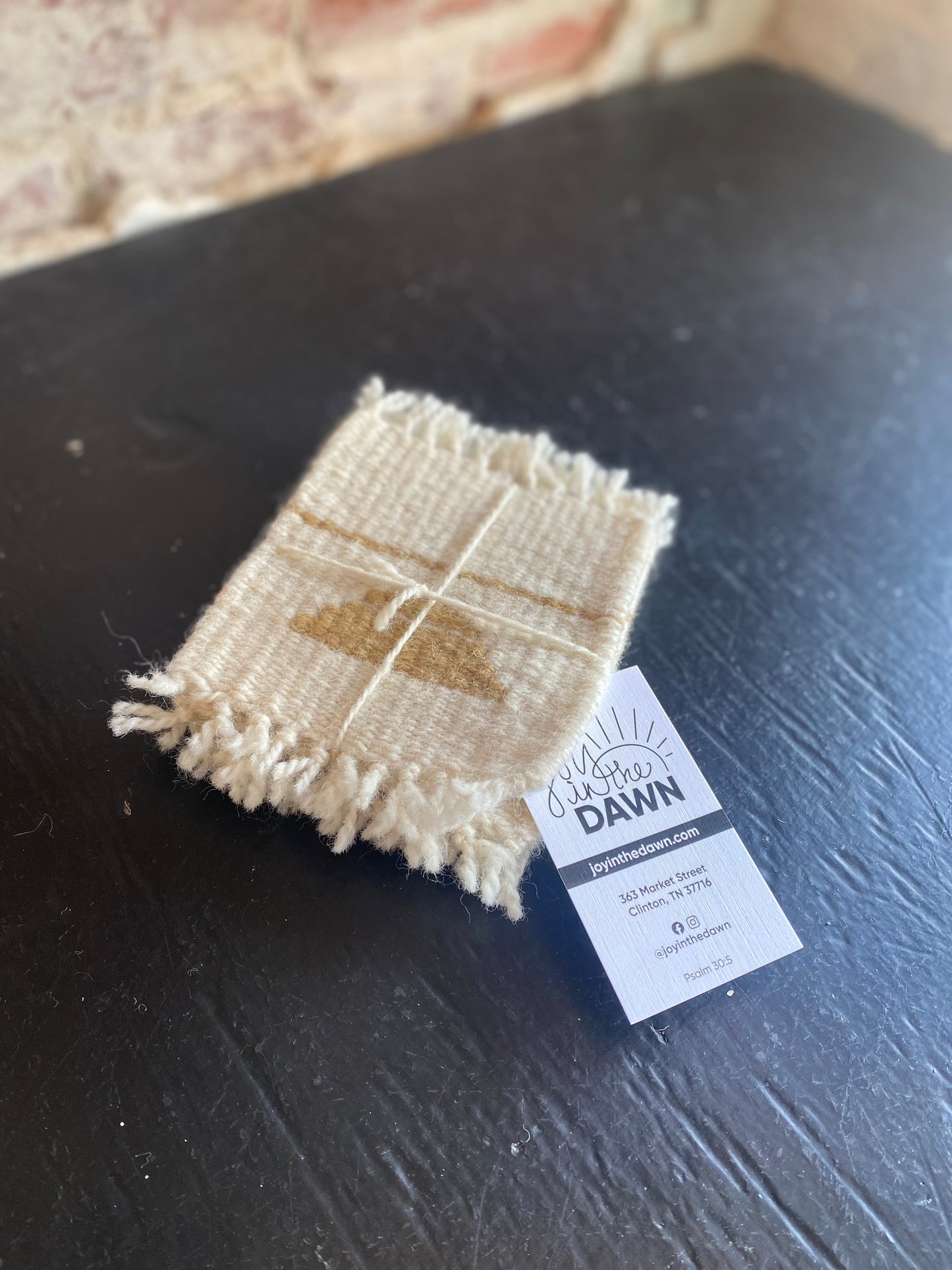 Aztec Coaster Set - Tan/White