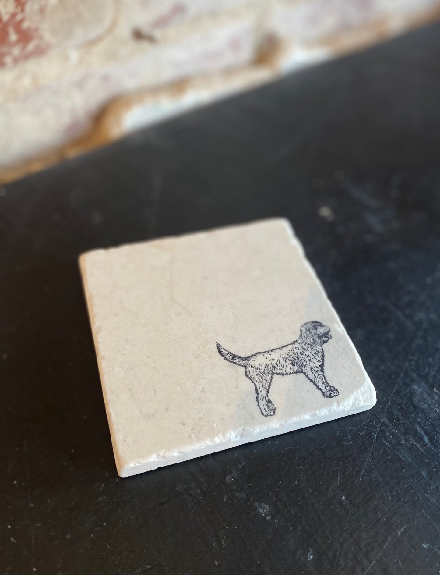 Goldendoodle Marble Coaster