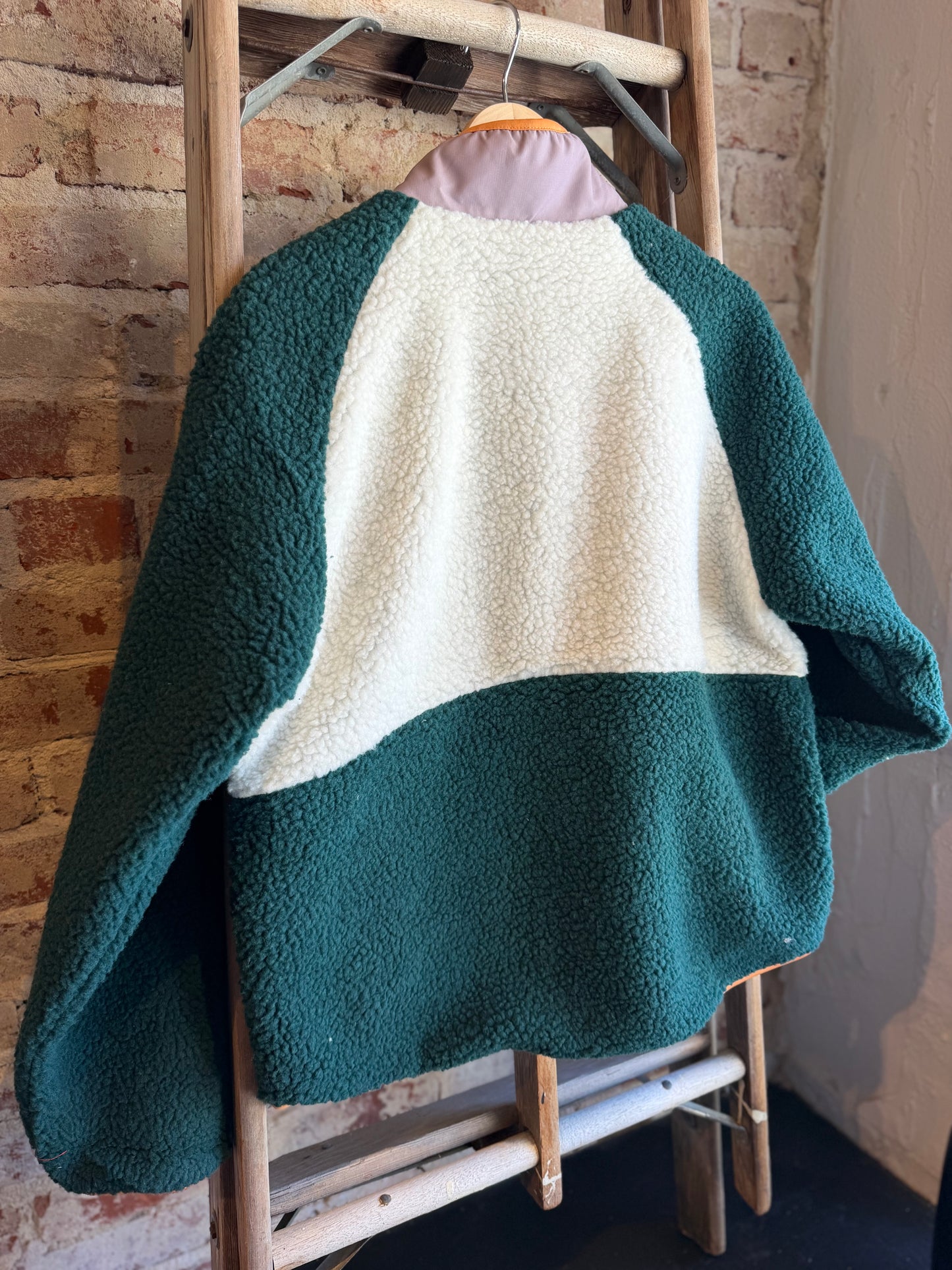 Jersey Lined Snap-up Pullover -Pine