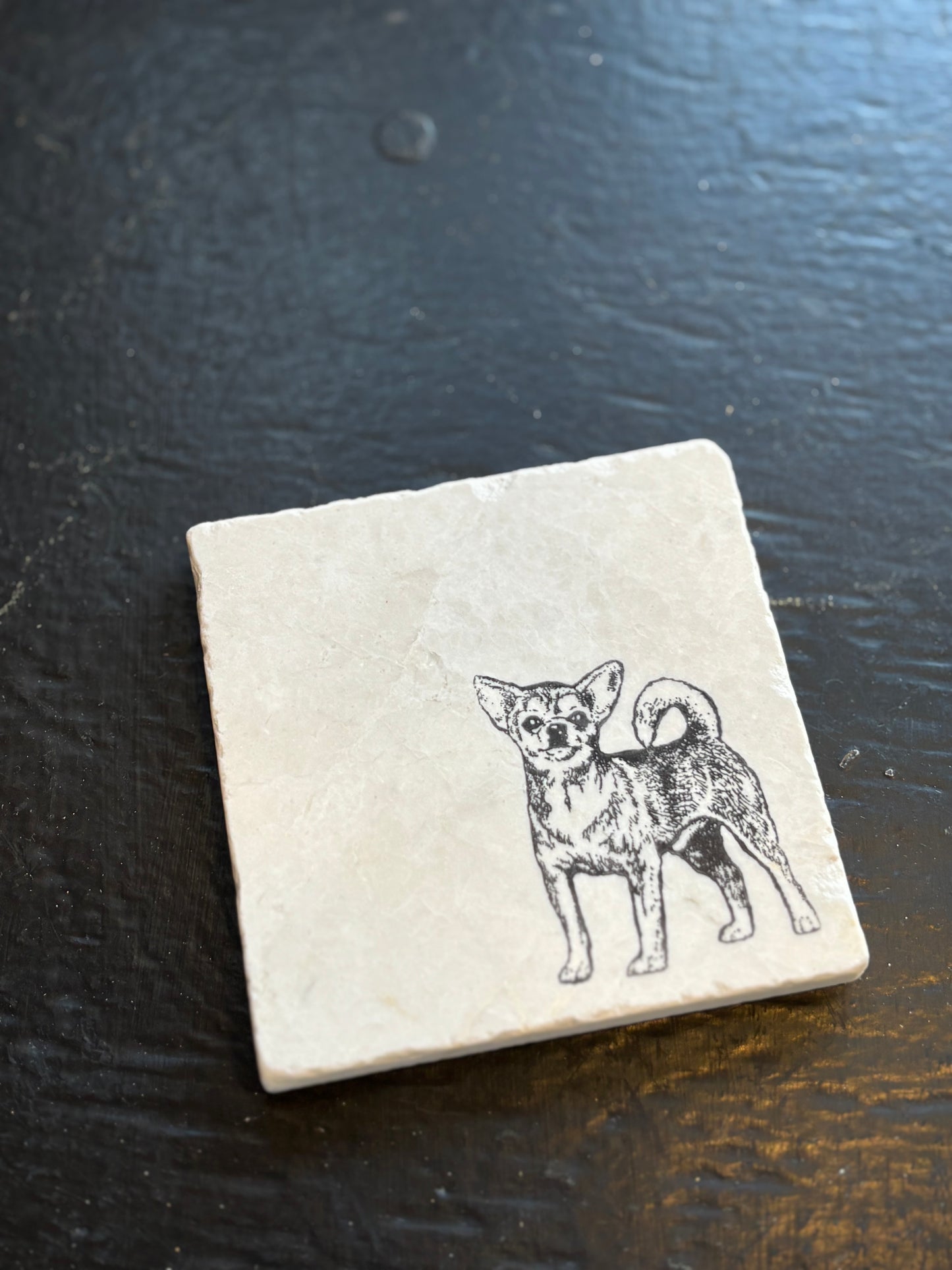 Chihuahua Marble Coaster