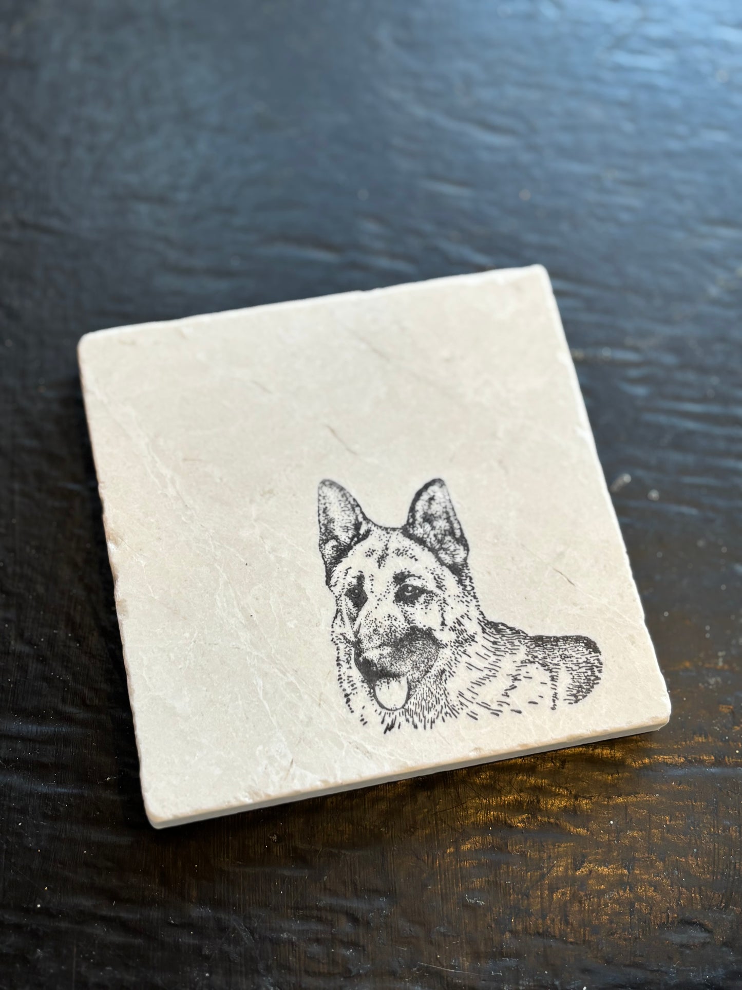 German Shepherd Marble Coaster