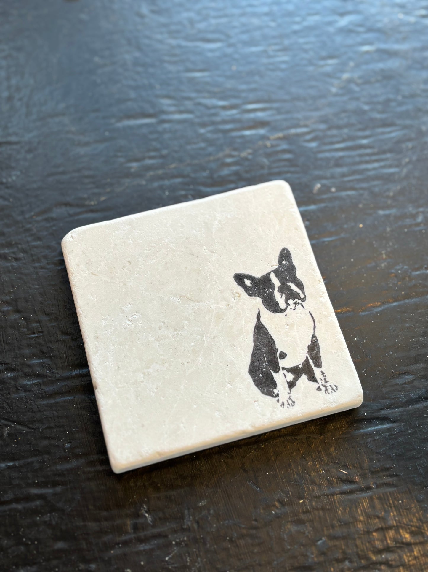 Boston Terrier Marble Coaster
