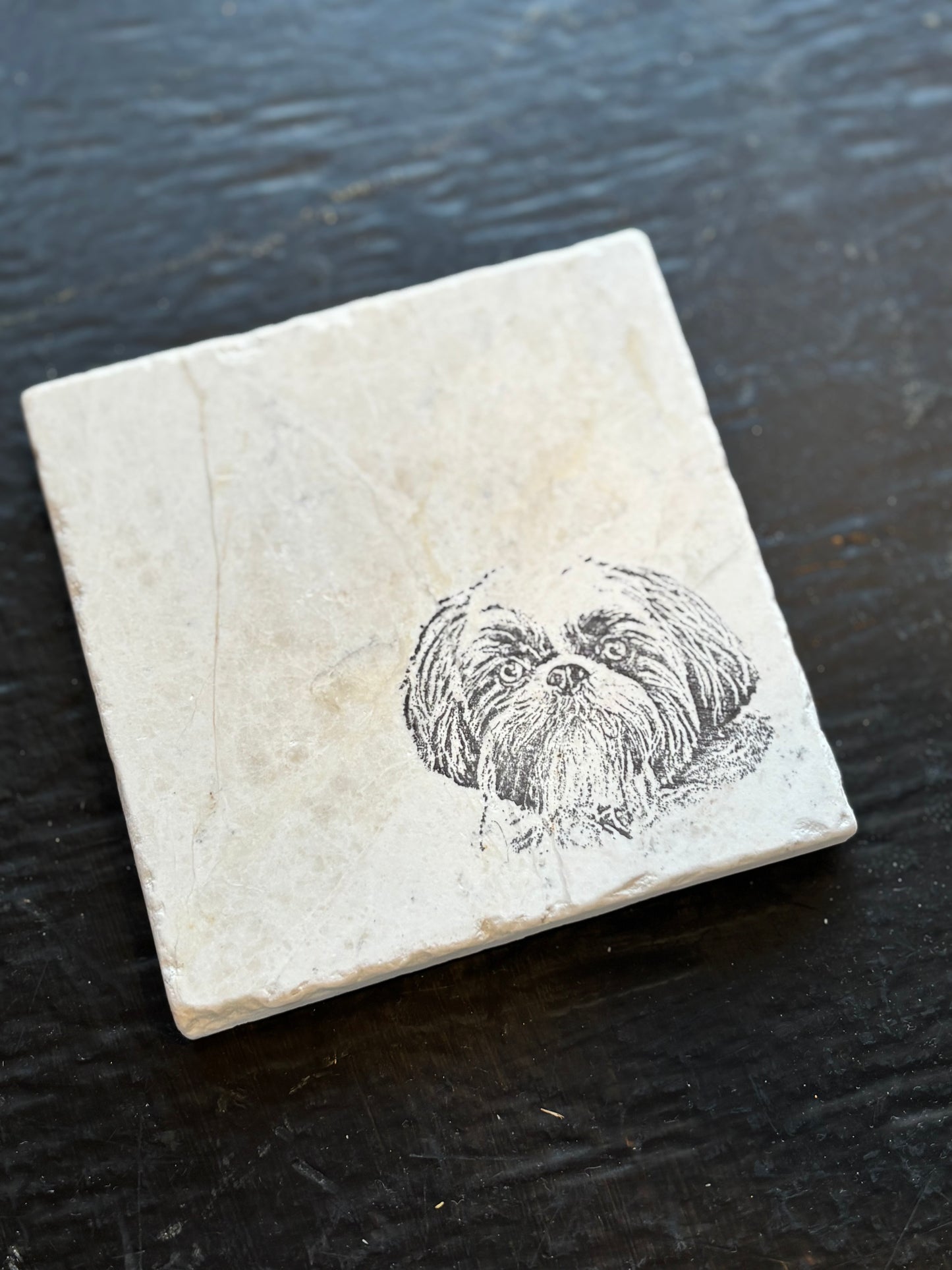 Shih Tzu Face Marble Coaster