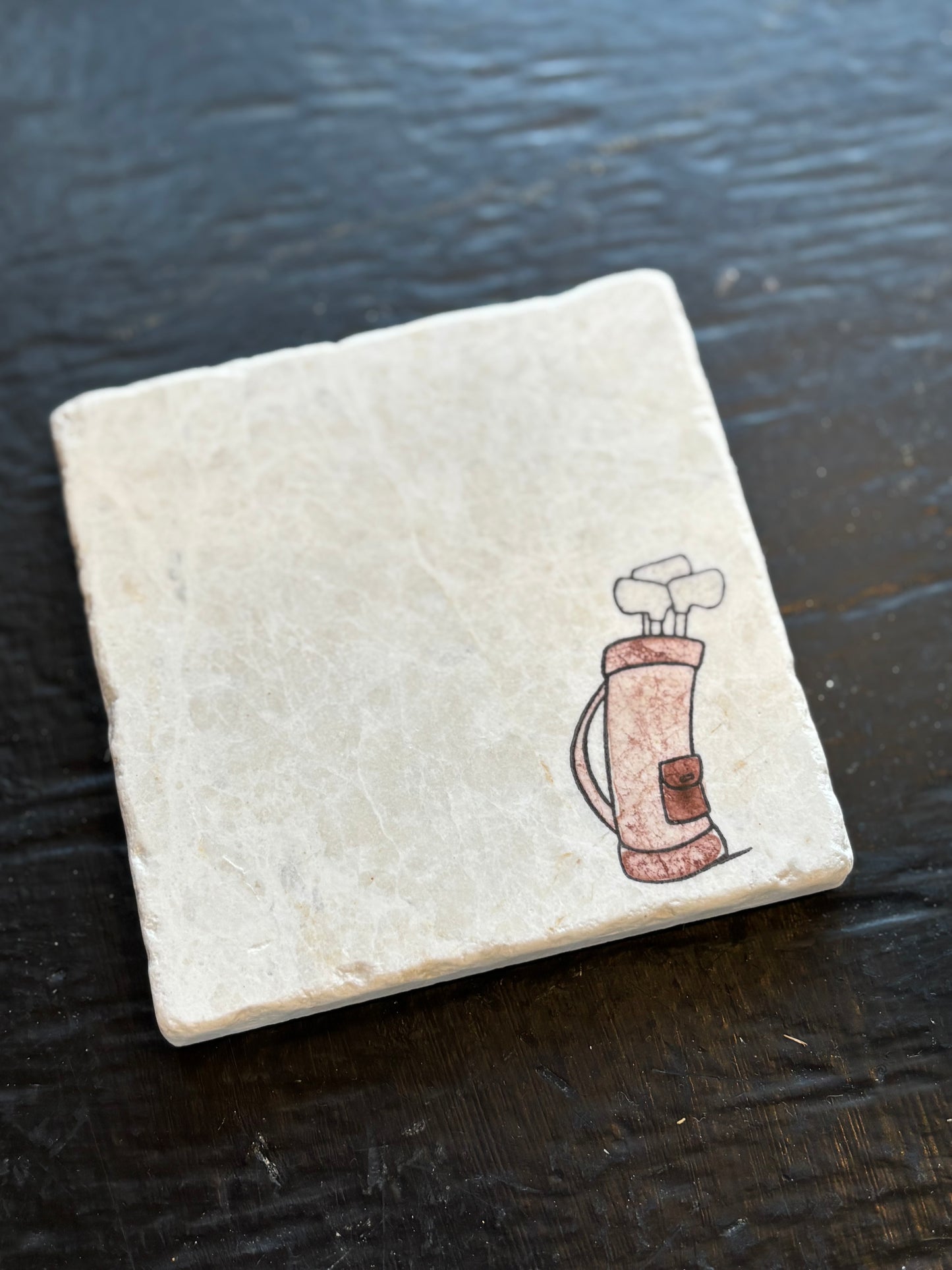 Golf Bag Marble Coaster