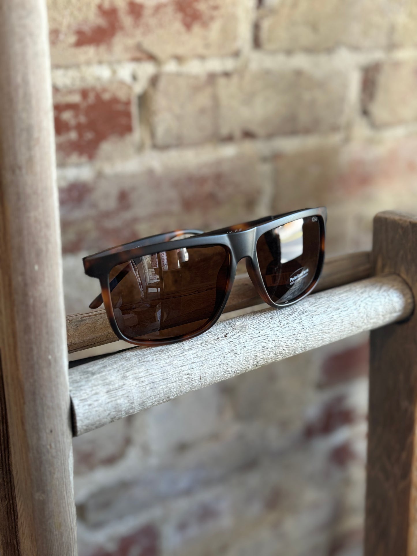 Evans Tortoise Polarized Square Sunglasses
