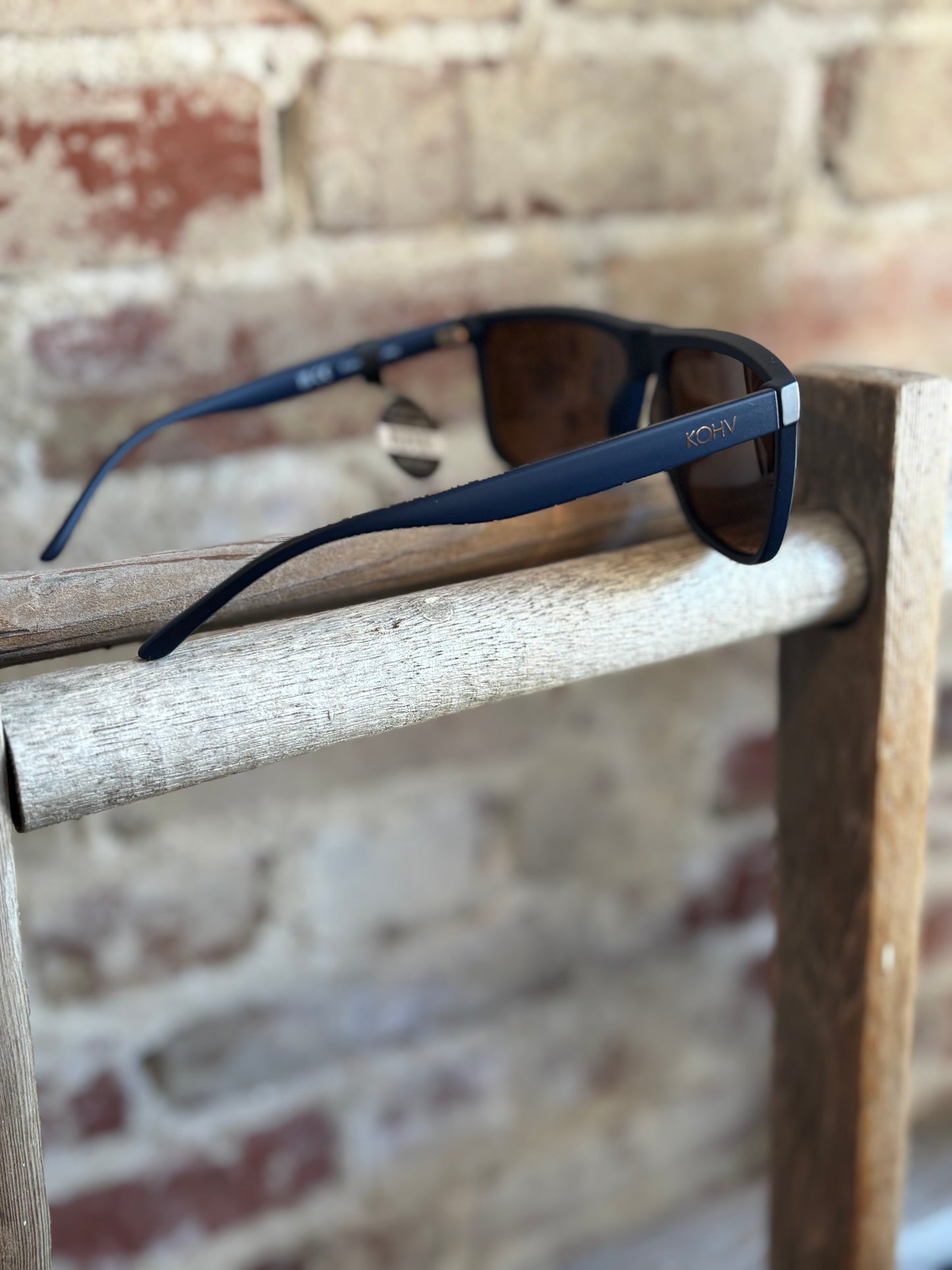 Evans Navy Blue Polarized Square Sunglasses