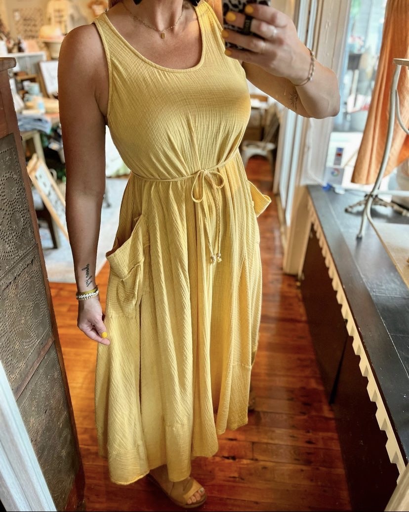 Mineral Wash Oversized Sunflower Dress