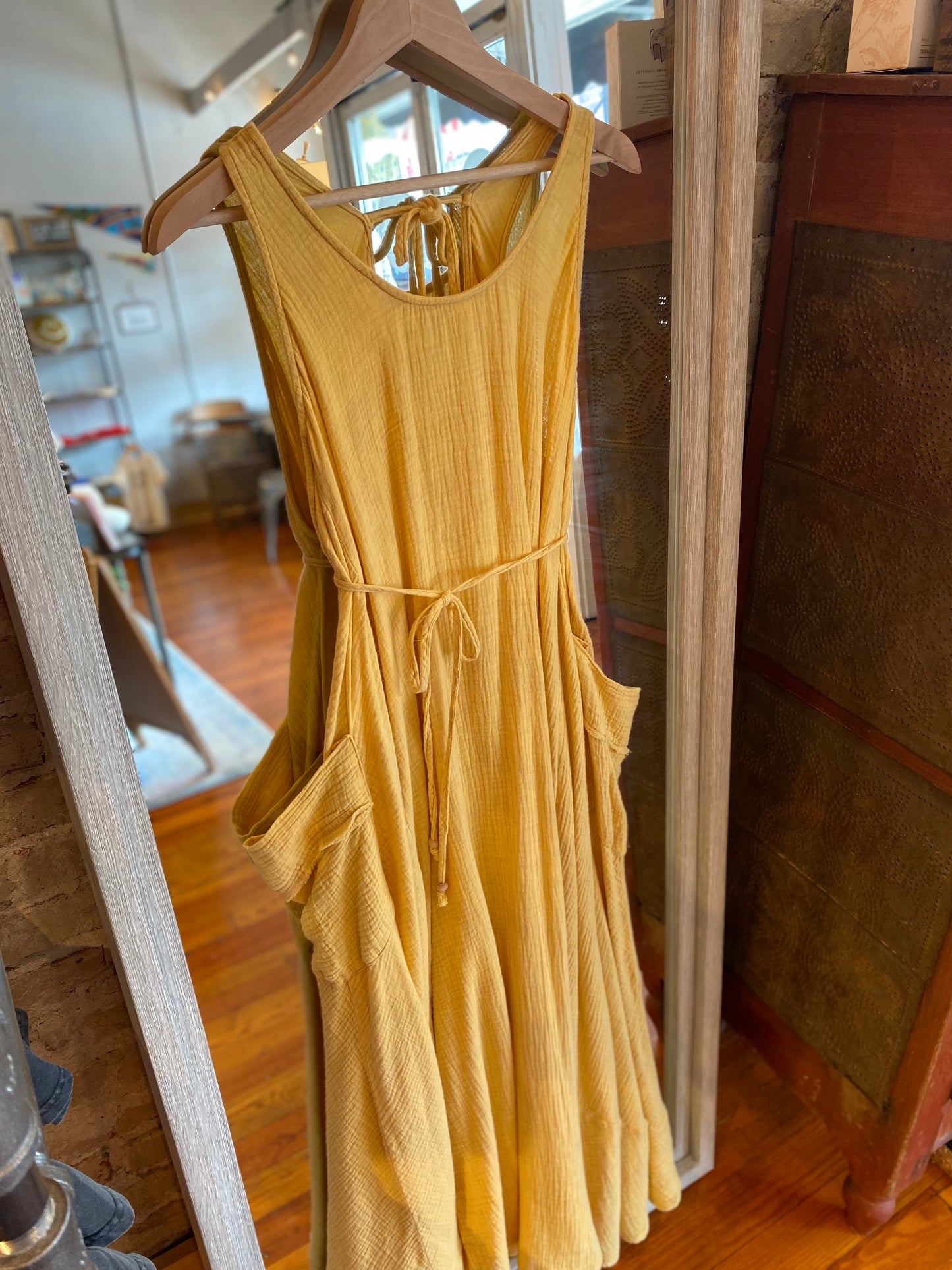 Mineral Wash Oversized Sunflower Dress