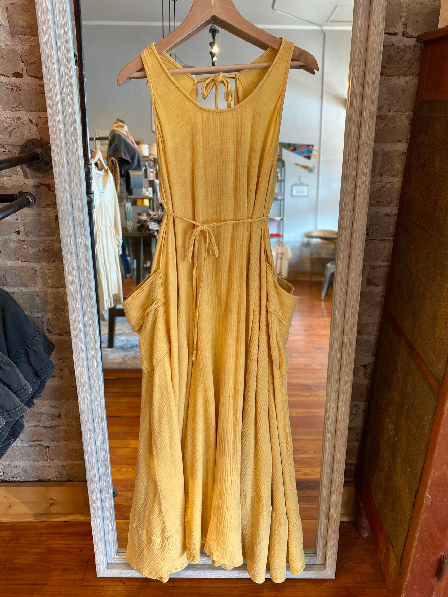 Mineral Wash Oversized Sunflower Dress