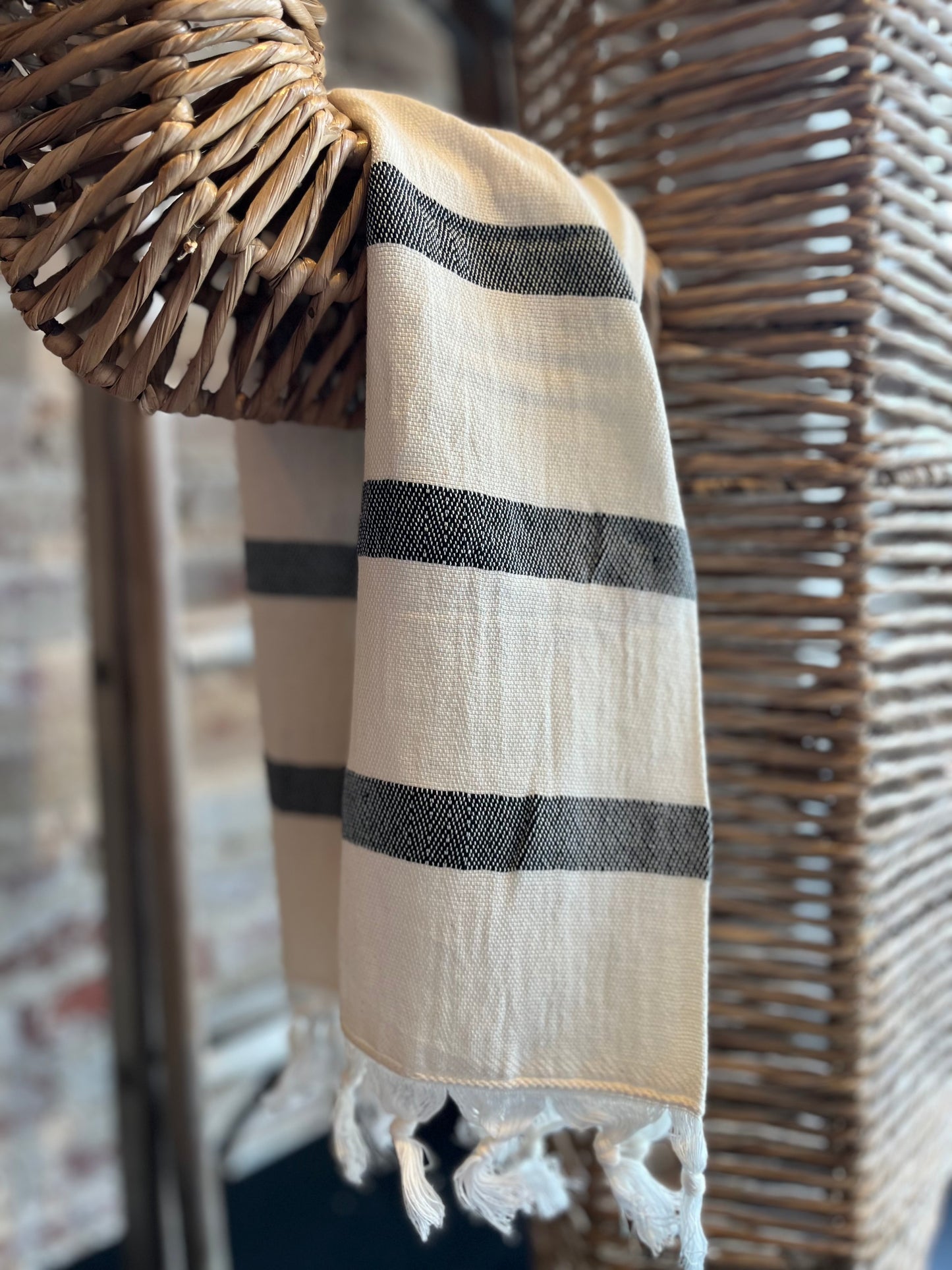 Turkish Cotton Hand Towel- Black