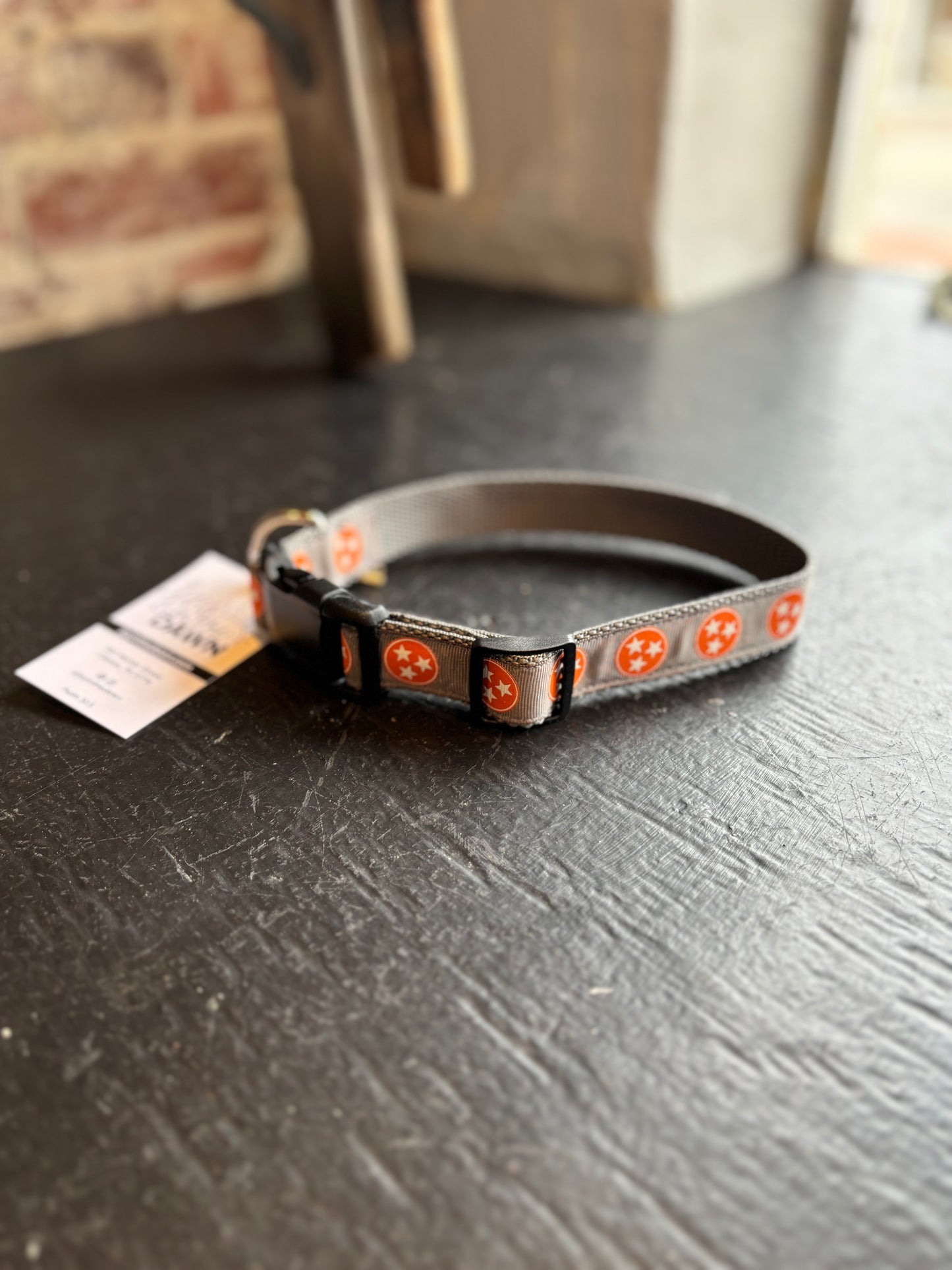 TriStar WIDE Pet Collar- Orange/Gray