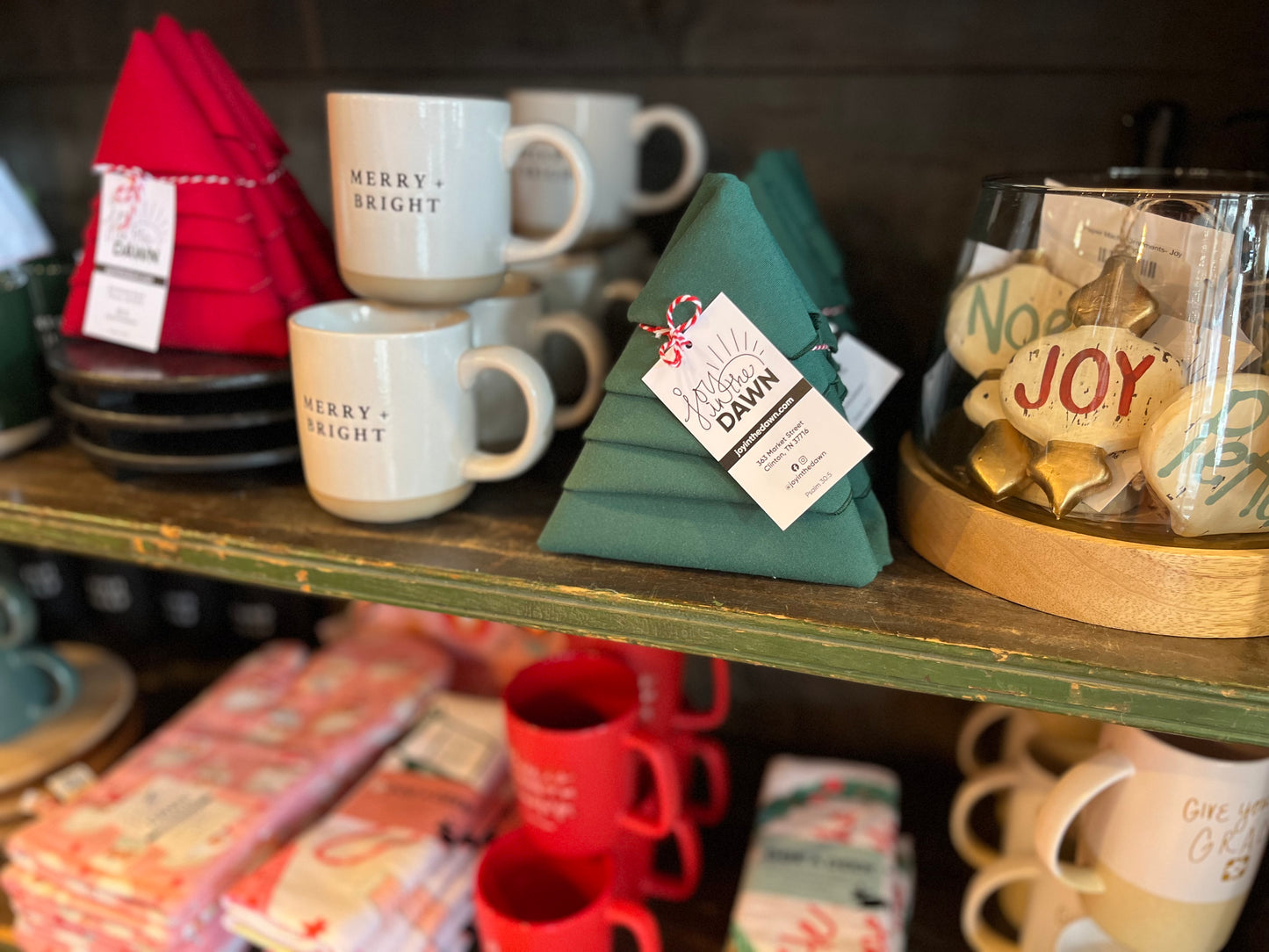 Christmas Tree Napkin Set- Red