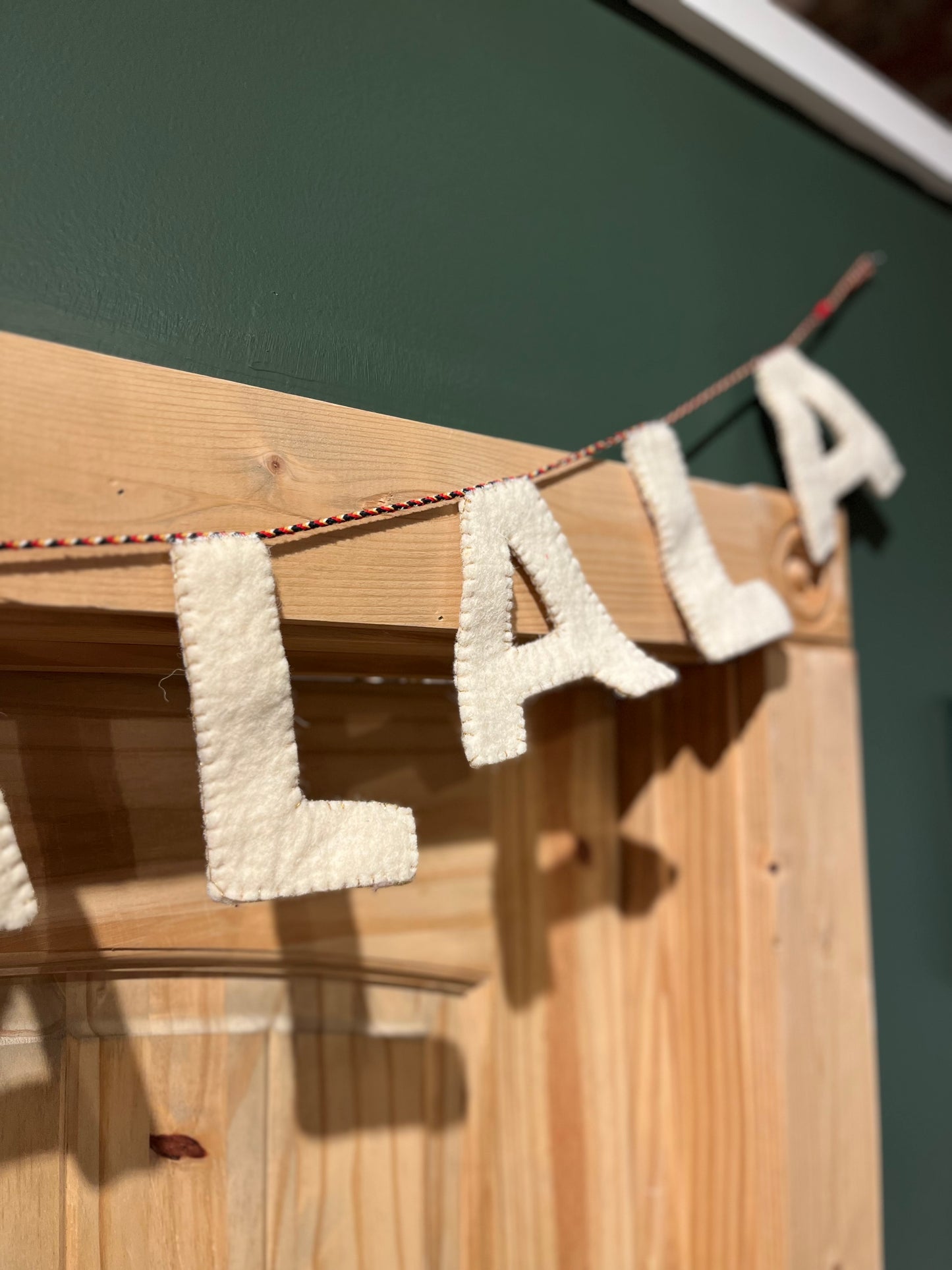 Fa-La-La Felt Garland - Cream and Gold