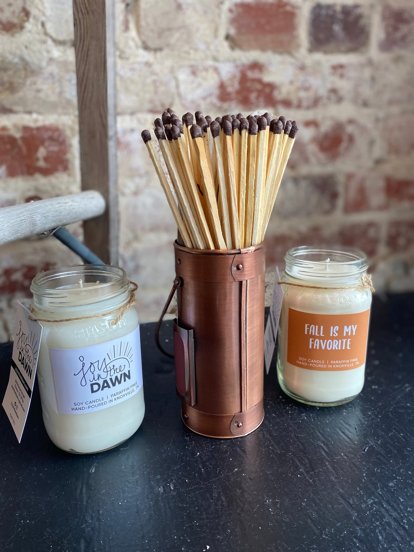 Copper Match Holder w/ Matches
