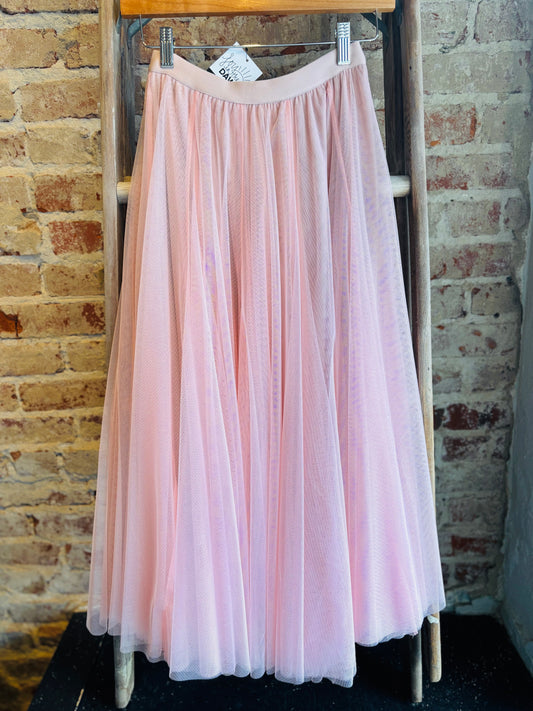 Tulle Midi Skirt- Dusty Pink