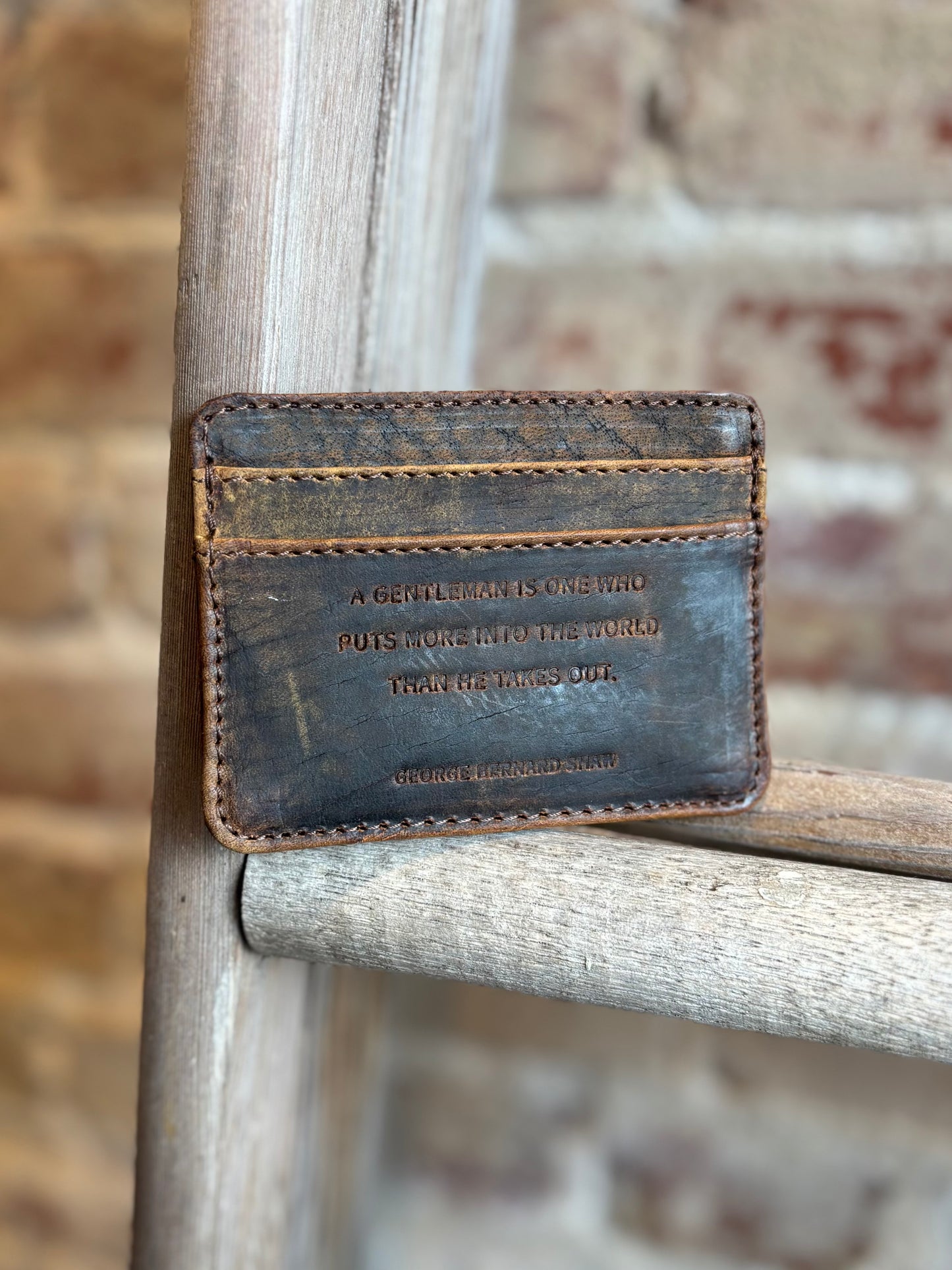 George Bernard Shaw Leather Wallet - Dark