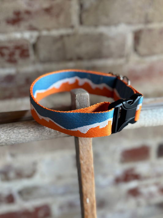 TN Mountain Pet Collar- Orange/White