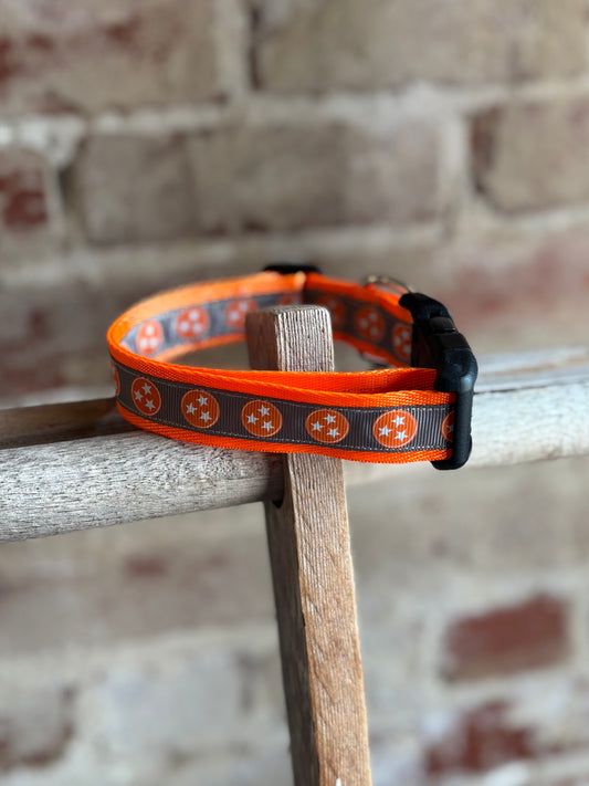TriStar WIDE Pet Collar- Orange Trim