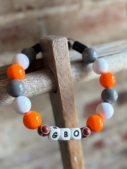 GBO Pet Necklace - Orange/White