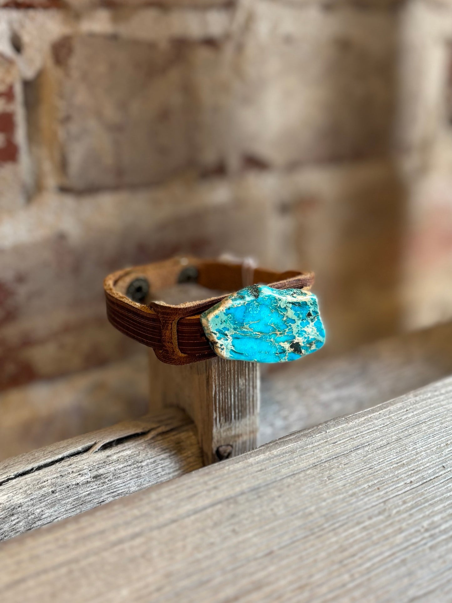 Regalite Slab Leather Cuff Bracelet