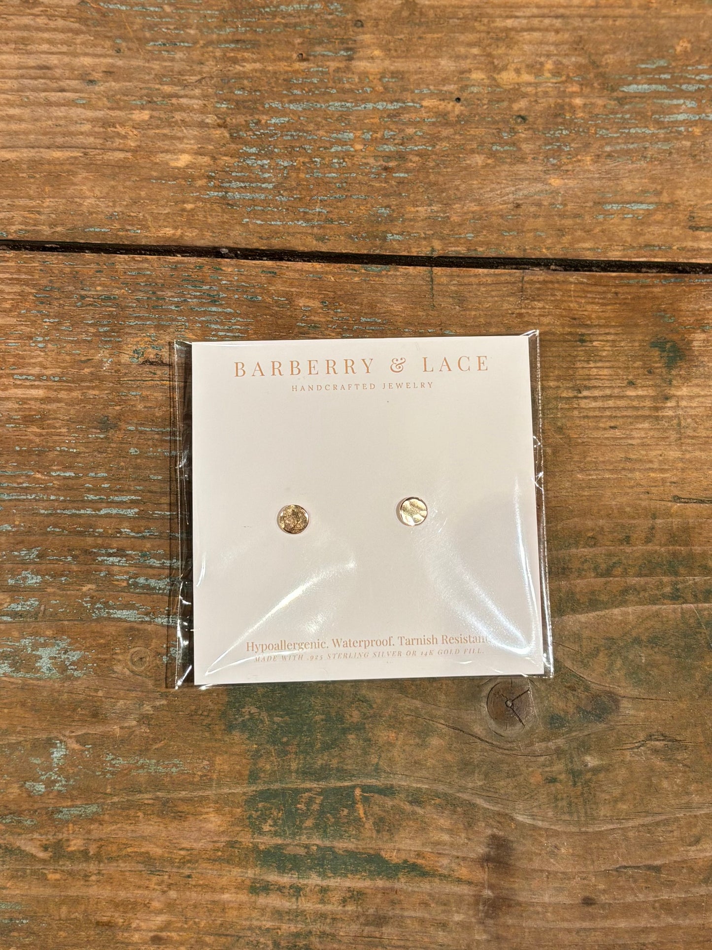 Hammered Circle Stud - Gold