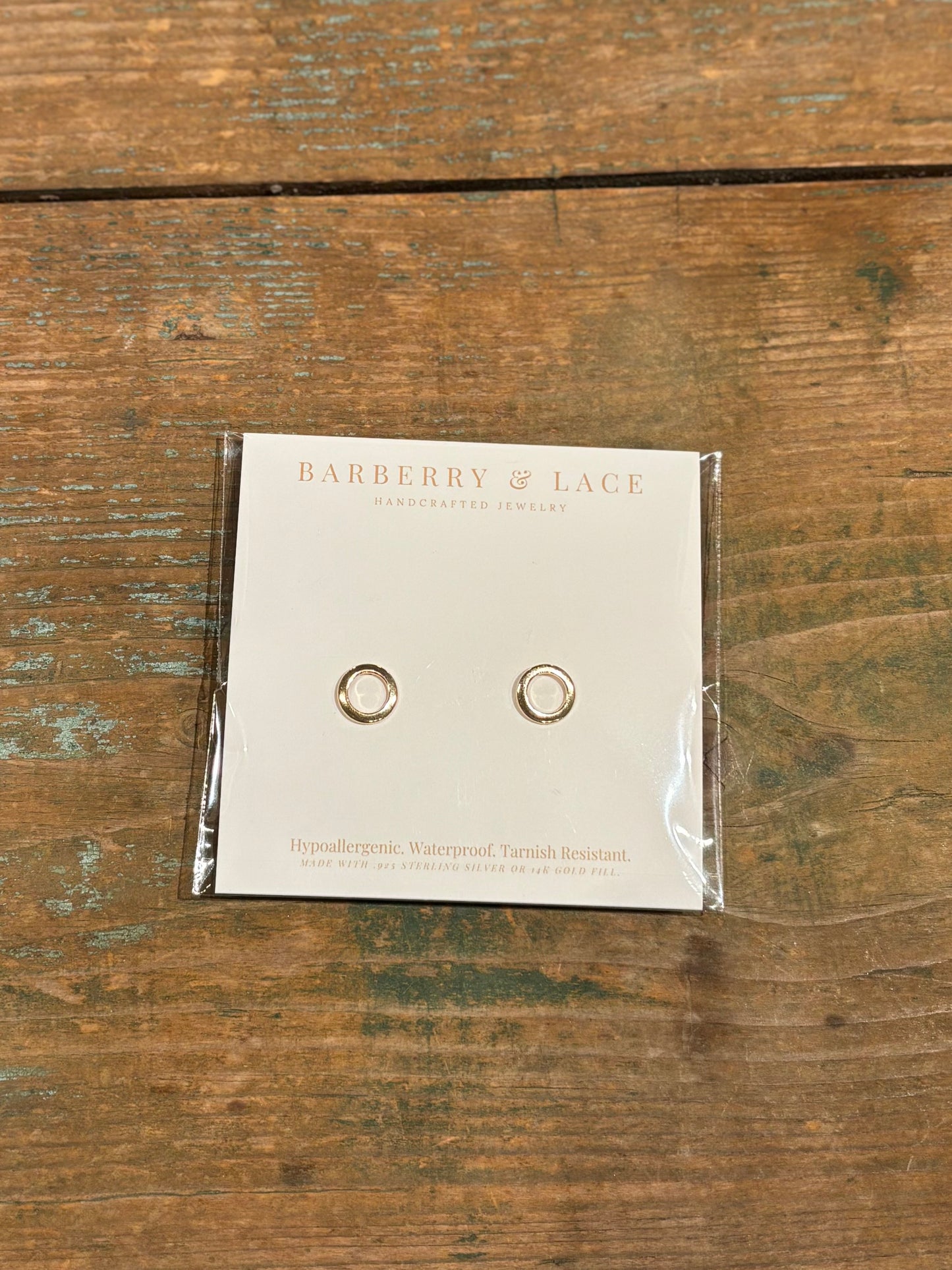 Open Circle Stud Earrings- Gold