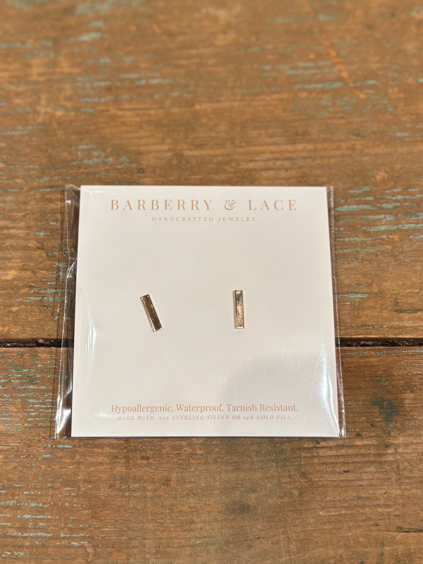 Bar Stud Earrings- Gold