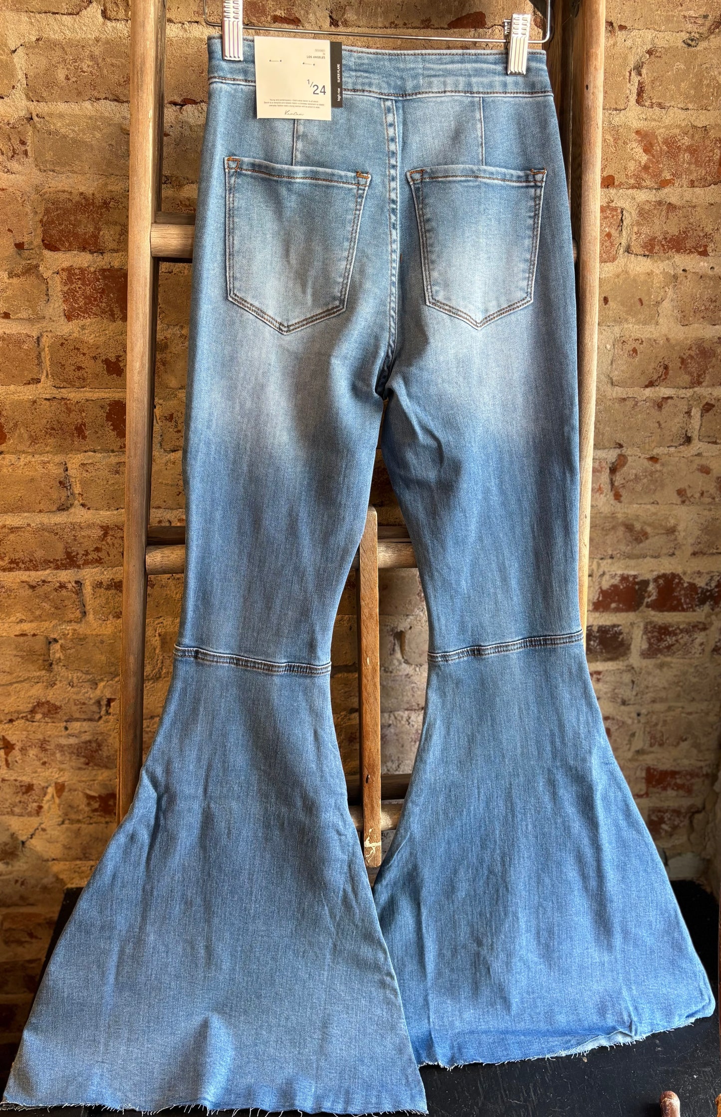 Raw Hem Bell Bottom Denim