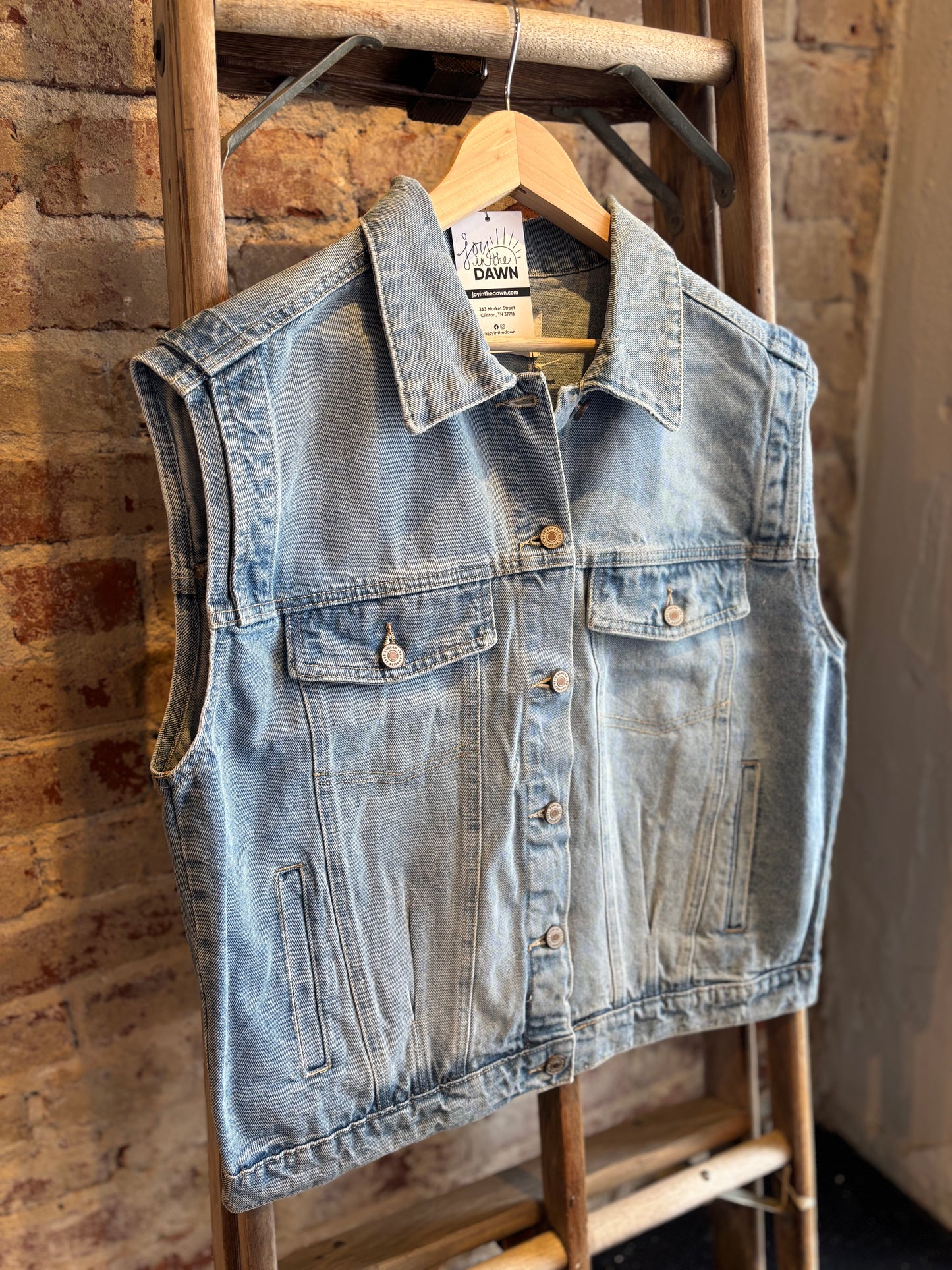 Washed Denim Vest