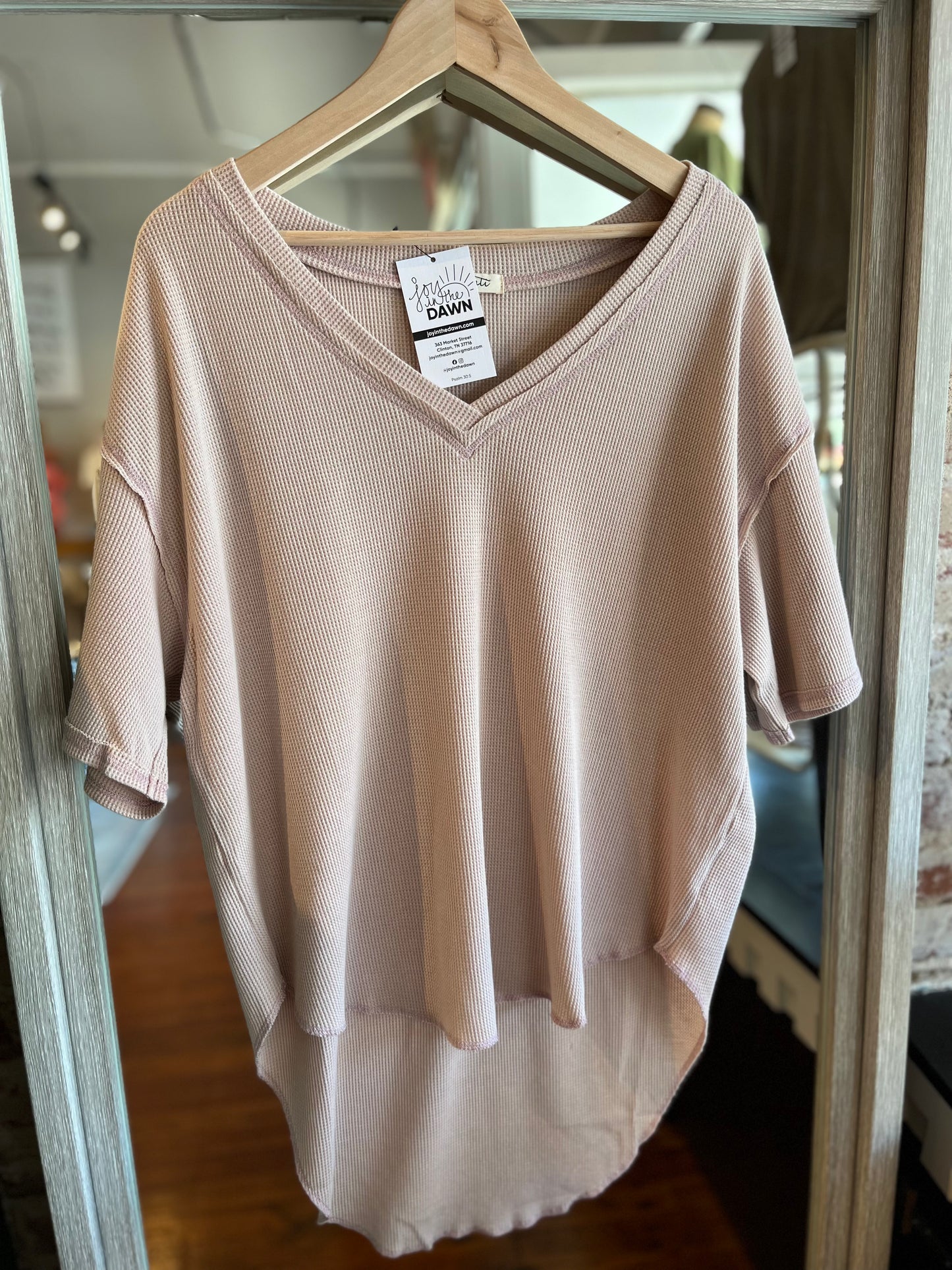 Mineral Washed Knit Shirt- Mauve
