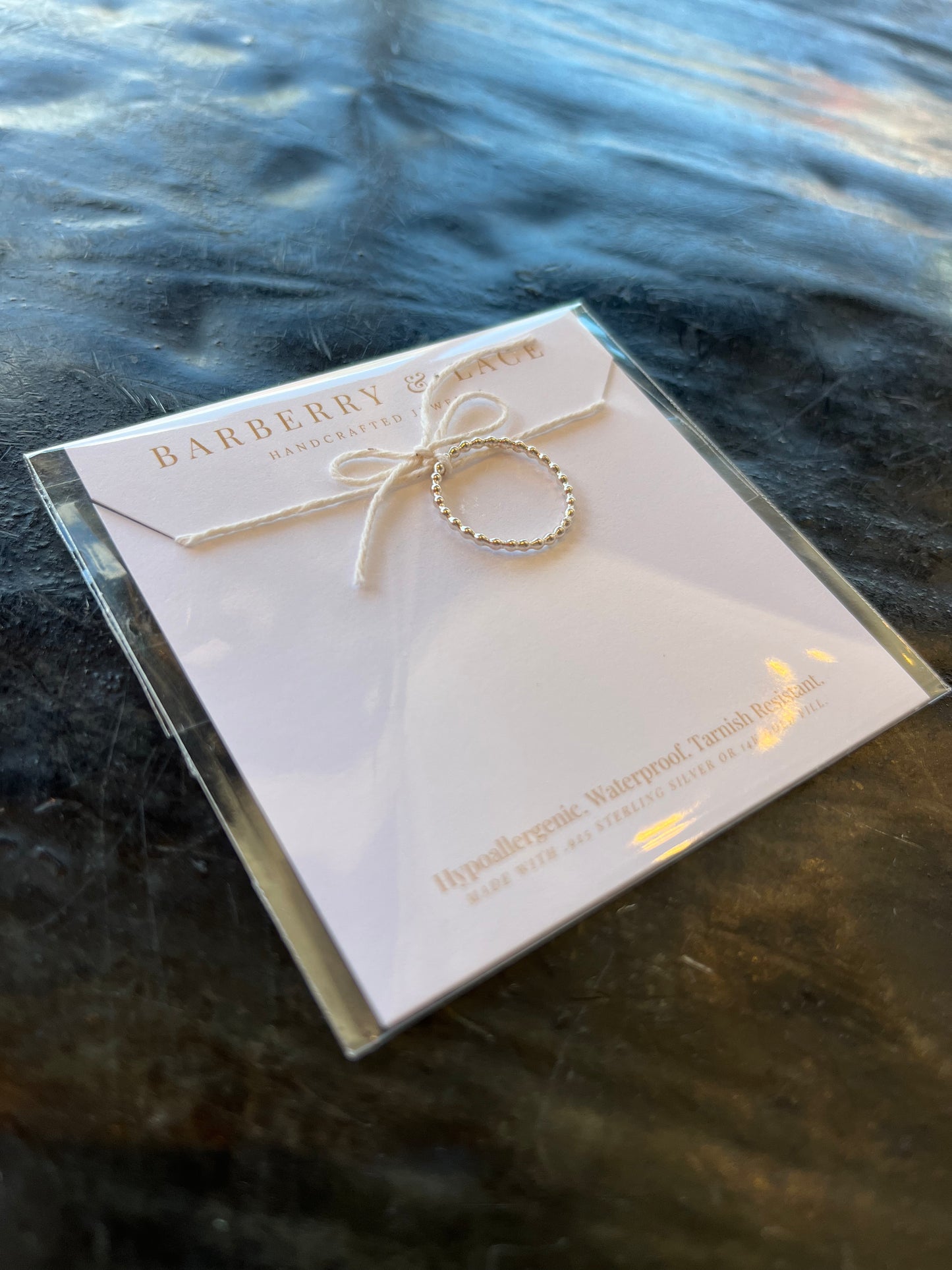 Beaded Stacking Ring- Sterling Silver